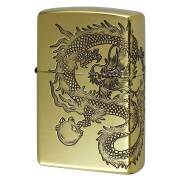 Zippo ジッポー 龍 ドラゴン 2面連続加工 DRAGON 真鍮いぶし仕上げ 2BI-DR3