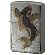 Zippo ジッポー 電鋳板 プレート貼り 和柄 伝統工芸 大鯉 BIG Carp