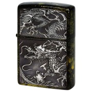 Zippo ジッポー 龍 ドラゴン 鼈甲塗り 伝統工芸 ライズメタル 鼈甲塗り 銀龍 RISE METAL 亀甲 金