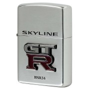 Zippo ジッポー スカイラインエンブレム GT-R BNR34 シルバー 日産 自動車 NISSAN BNR34 SKYLINE ENBLEM オフィシャルライセンス品 SV GT-R