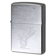 絶版/ヴィンテージ Zippo ジッポー 中古 2005年製造 Guam Map グアム地図 ブラッシュドクローム  [N]未使用・新品