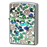 Zippo ジッポー レオパード シェル 貝 インレイ 象嵌 SAFARI ブルー SFR-LA メール便可
