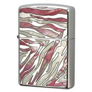 Zippo ジッポー ゼブラ シェル 貝 インレイ 象嵌 SAFARI ピンク SFR-ZB メール便可