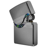 Zippo ジッポー トリックシェル 貝 プレート貼り シルバー Trick Shell トリックアクション シリアル番号 SV