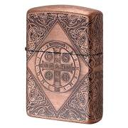 Zippo ジッポー ARMOR アーマー クロス 十字架 Cross ベネディクトクロス 銅イブシバレル CIB