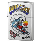 Zippo ジッポー サーフィン スカル ドクロ Surfing Skull つや消し サテーナ 80063 メール便可