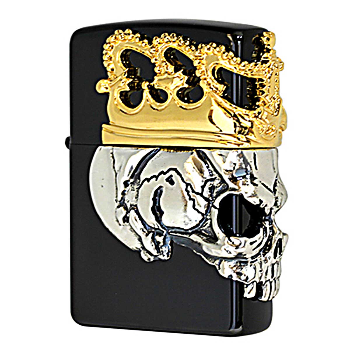 Zippo ジッポー スカル ドクロ 骸骨 スカルクラウン メタル チタンブラック Skull Crown BBZ-スカルKA2