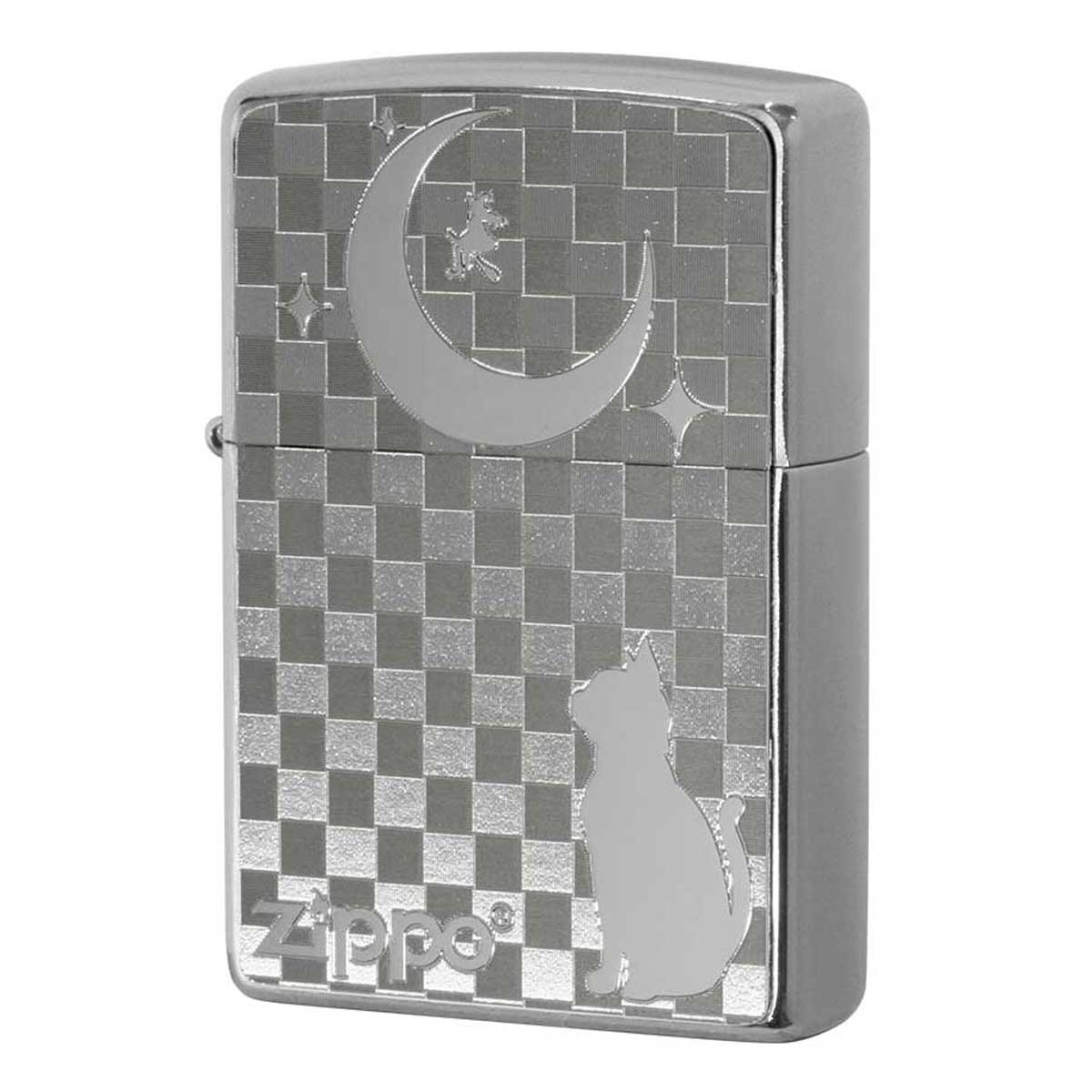 Zippo ジッポー ネコ 猫 Cat With 月 #200 メタルプレート 2MP-月 メール便可