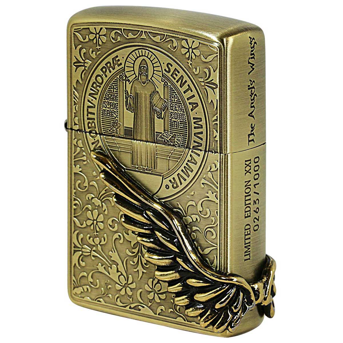 Zippo ジッポー 限定1,000個 ANGEL'S WINGS エンジェルウイング ブラス古美 PAW-2020BB メール便可