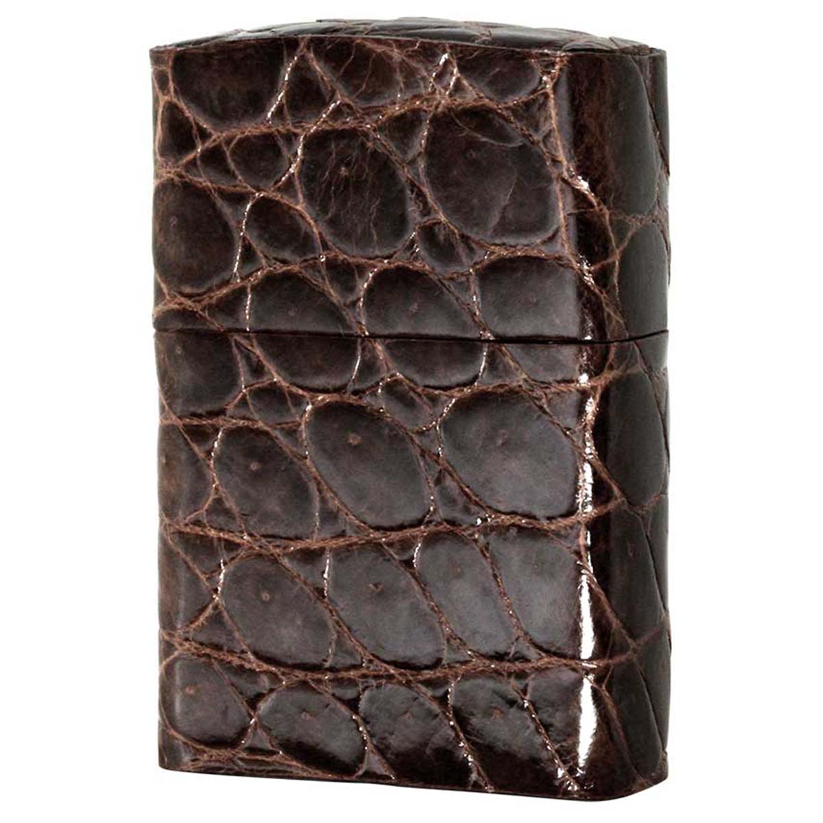 Zippo ジッポー 革巻き 本革 クロコダイル ワニ 茶 ブラウン
