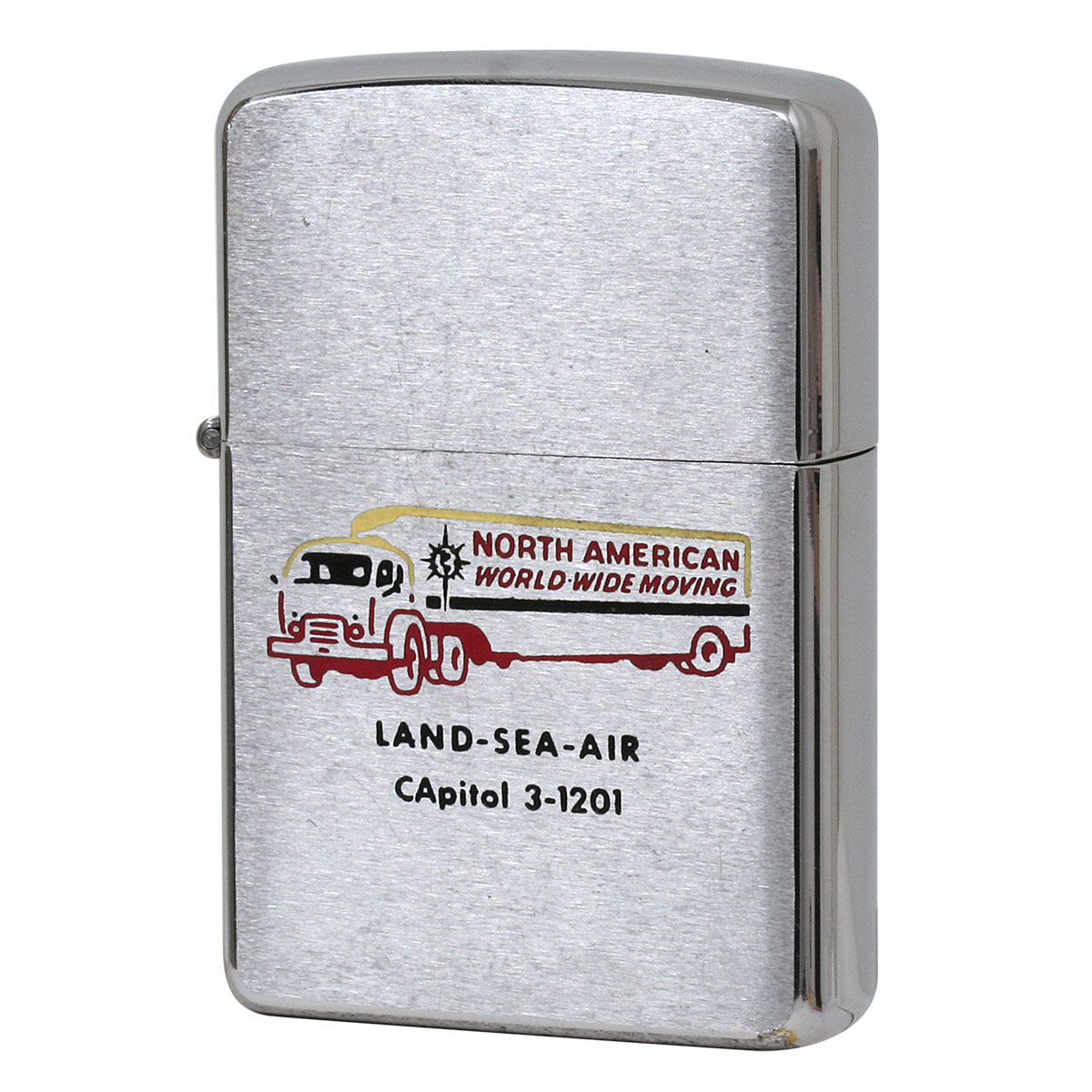 絶版/ヴィンテージ Zippo ジッポー 中古 1958年製造 NORTH AMERICAN WORLD WIDE MOVING  [B]使用感ありやや傷汚れあり