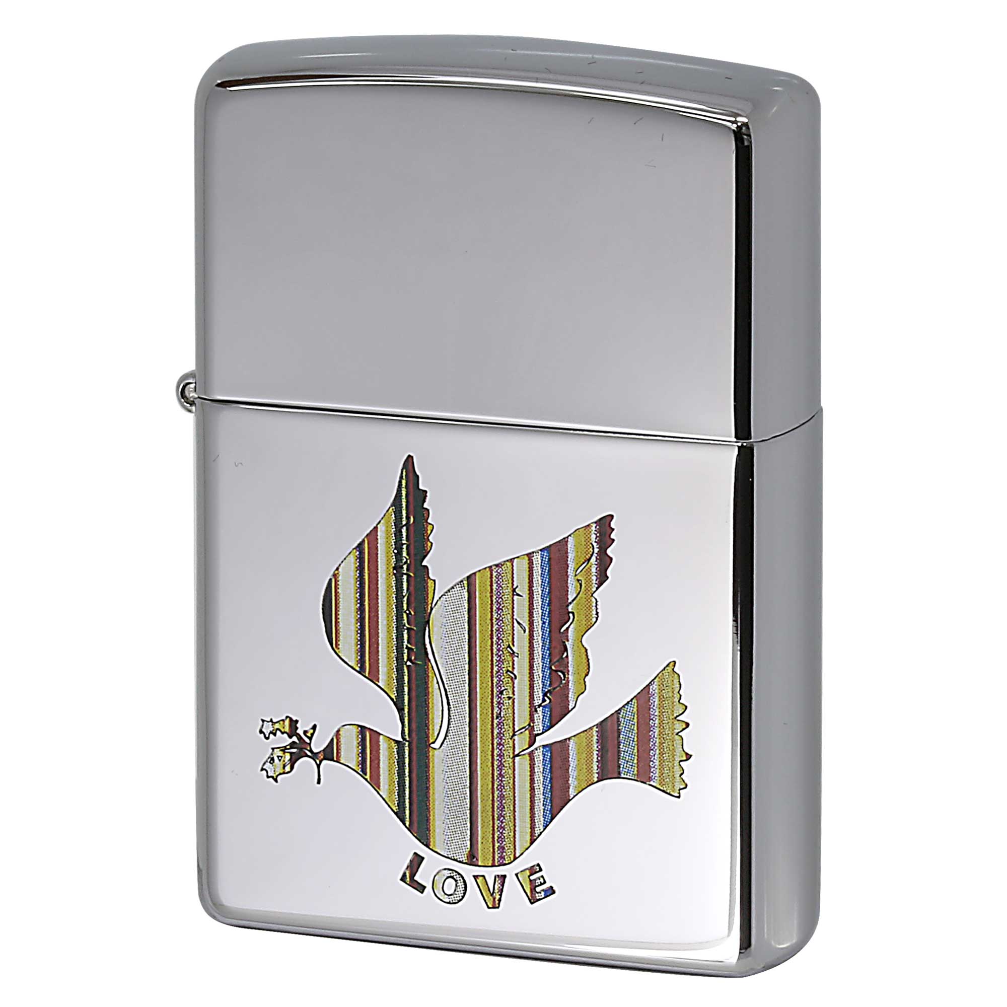絶版/ヴィンテージ Zippo ジッポー 中古 2003年製造 ZIPPO Paul Smith 試作品 シグネチャーストライプ柄 鳩  [S]ほぼ新品同様