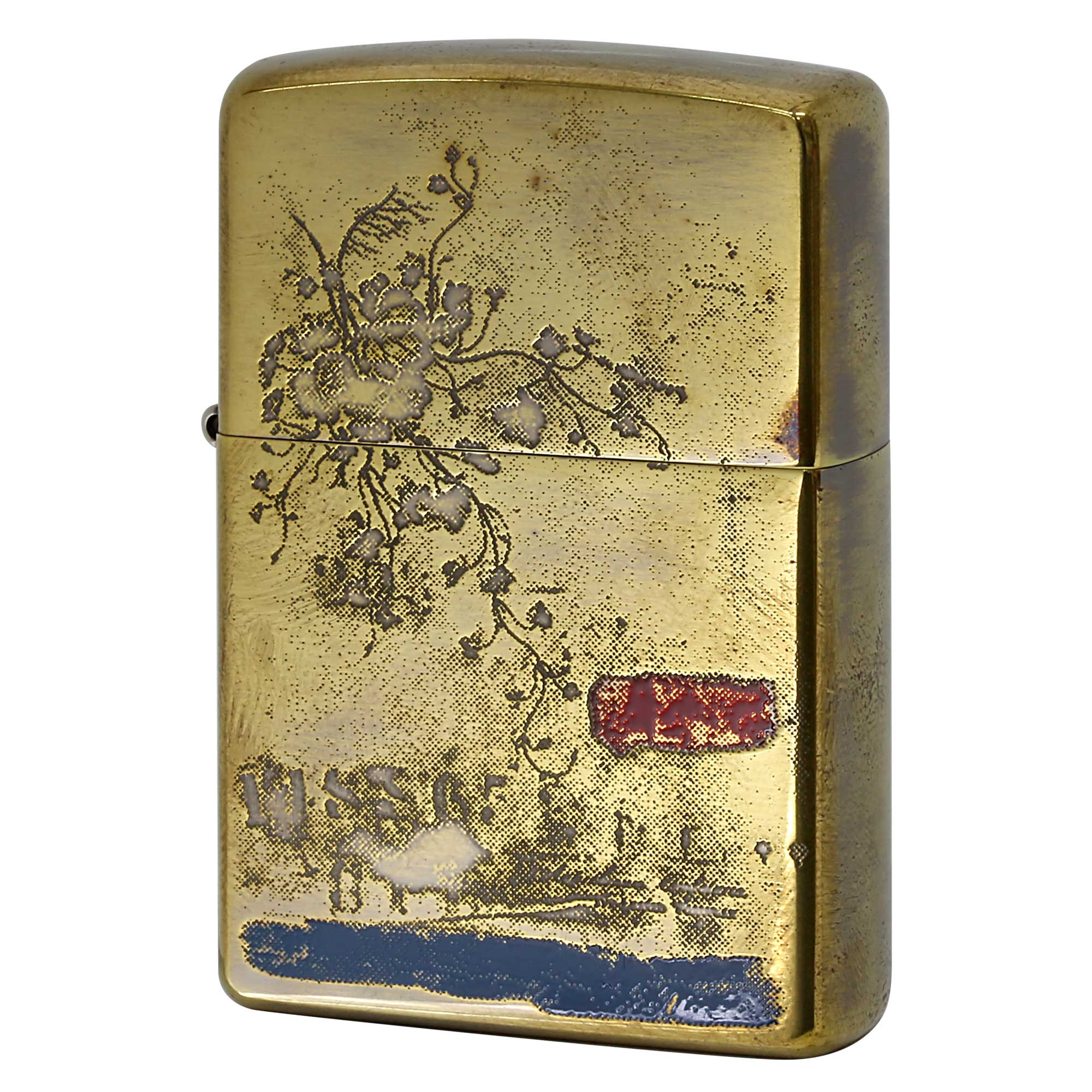 絶版/ヴィンテージ Zippo ジッポー 中古 2005年製造 ZIPPO Paul Smith Flower Design 花柄 ブラス  [A]使用感少なく状態が良い
