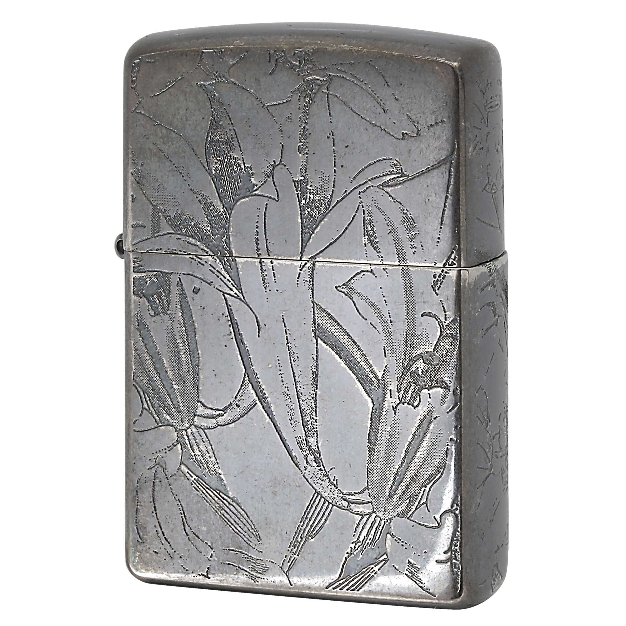 絶版/ヴィンテージ Zippo ジッポー 中古 2005年製造 ZIPPO Paul Smith 試作品 3面連続加工 百合 ユリ  [S]ほぼ新品同様