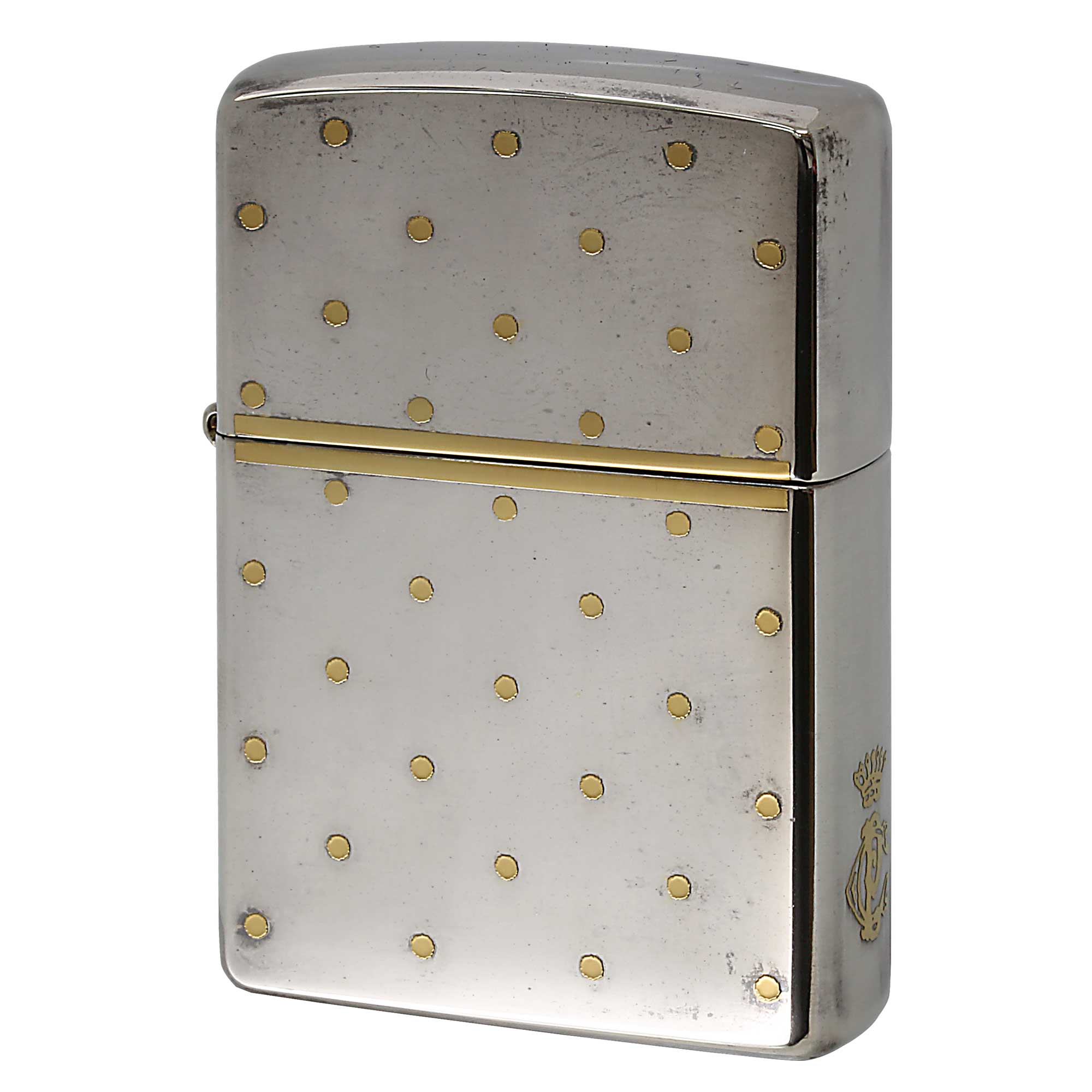 絶版/ヴィンテージ Zippo ジッポー 中古 2005年製造 ZIPPO Paul Smith Dots 逆エッチング 盛上げ ゴールド  [A]使用感少なく状態が良い