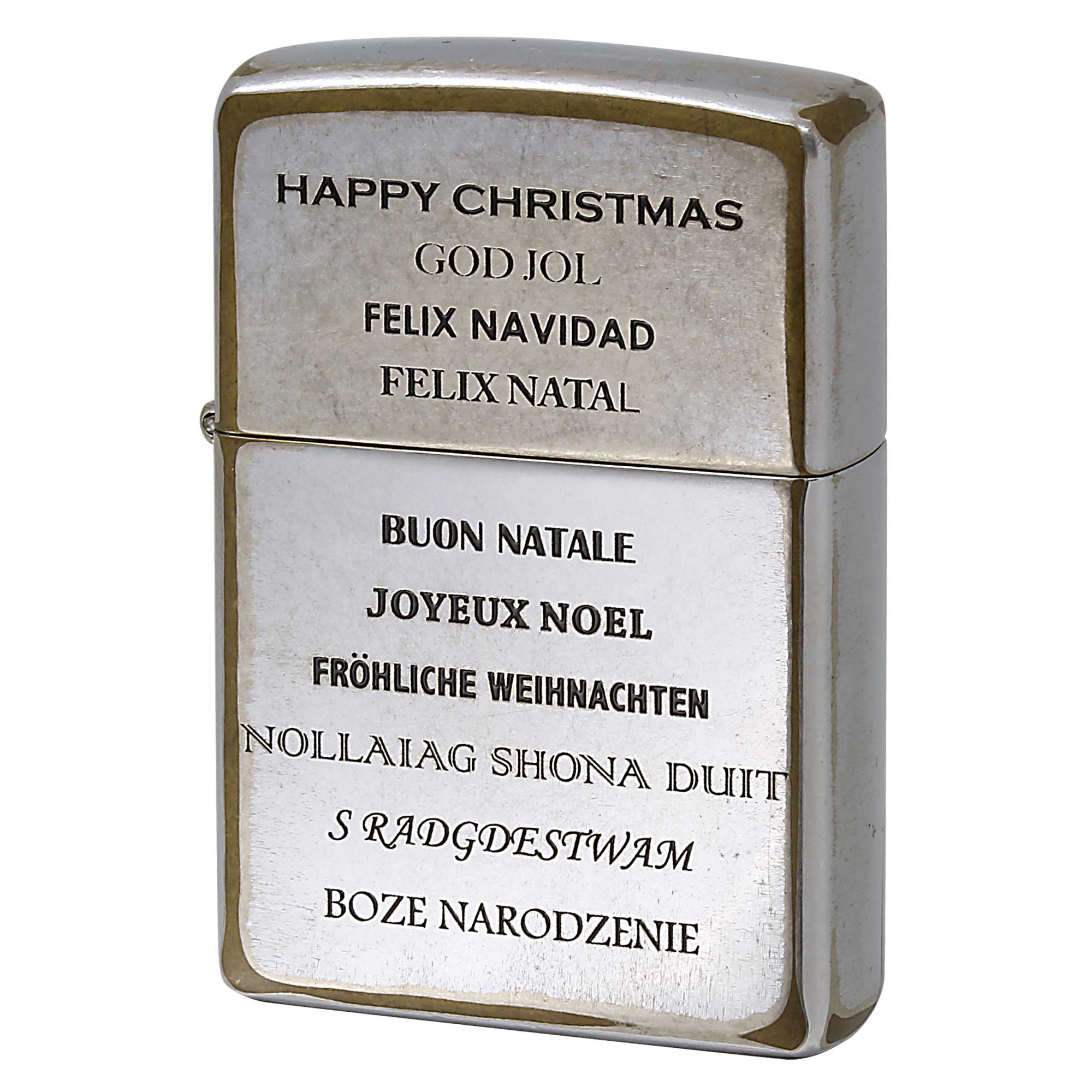 絶版/ヴィンテージ Zippo ジッポー 中古 2005年製造 ZIPPO Paul Smith HAPPY CHRISTMAS ダメージ仕上げ  [S]ほぼ新品同様