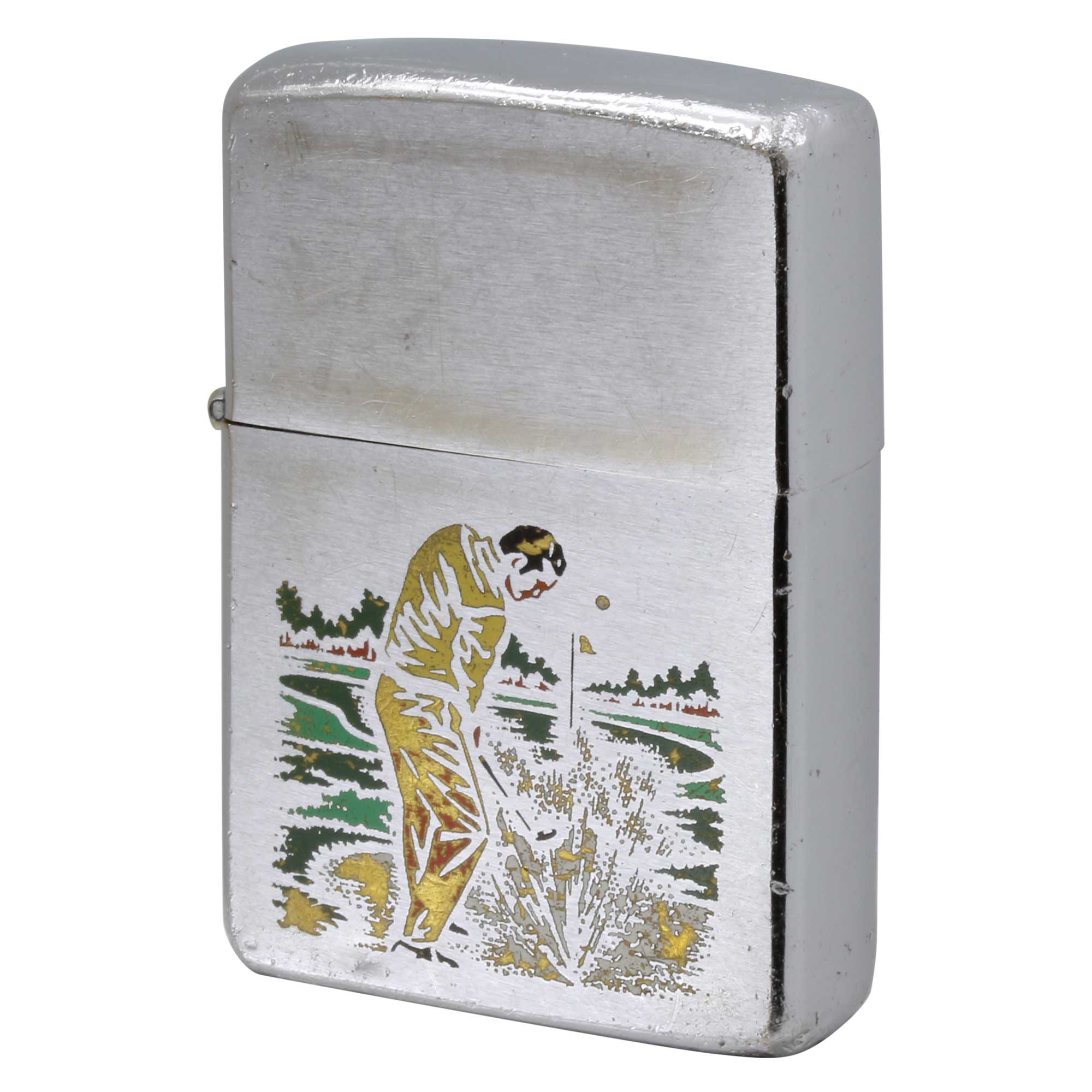 絶版/ヴィンテージ Zippo ジッポー 中古 1978年製造 GOLF バンカー エッチング色入れ  [C]使用感あり傷汚れあり