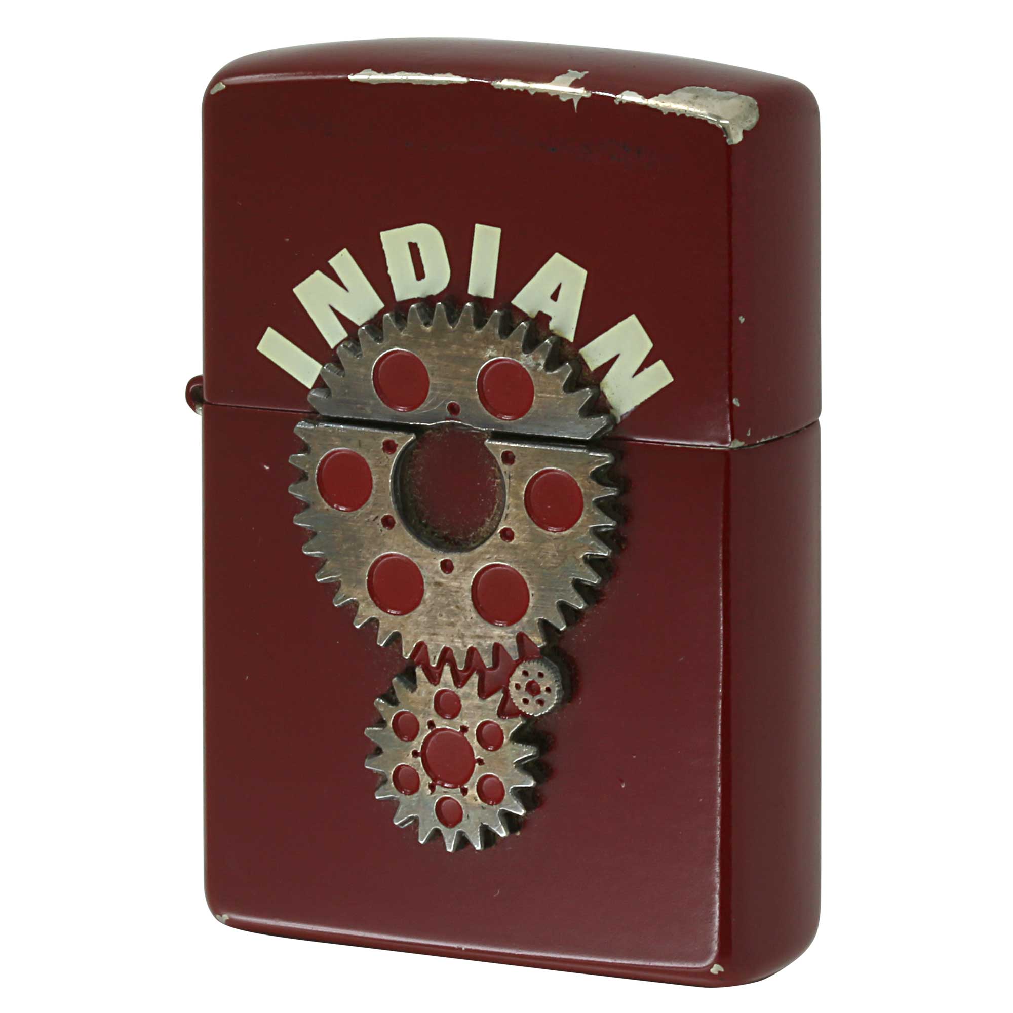 絶版/ヴィンテージ Zippo ジッポー 中古 1996年製造 Indian Motorcycle  GEAR インディアン モーターサイクル ギアメタル  [B]使用感ありやや傷汚れあり