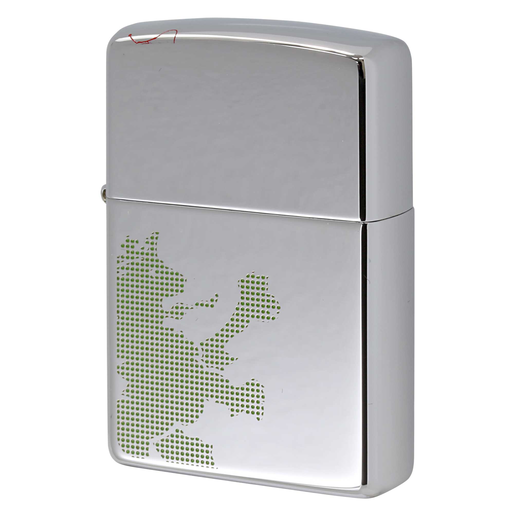 絶版/ヴィンテージ Zippo ジッポー 中古 2005年製造 ZIPPO R.Newbold 試作品 アールニューボールド #250 ライオン グリーン  [S]ほぼ新品同様