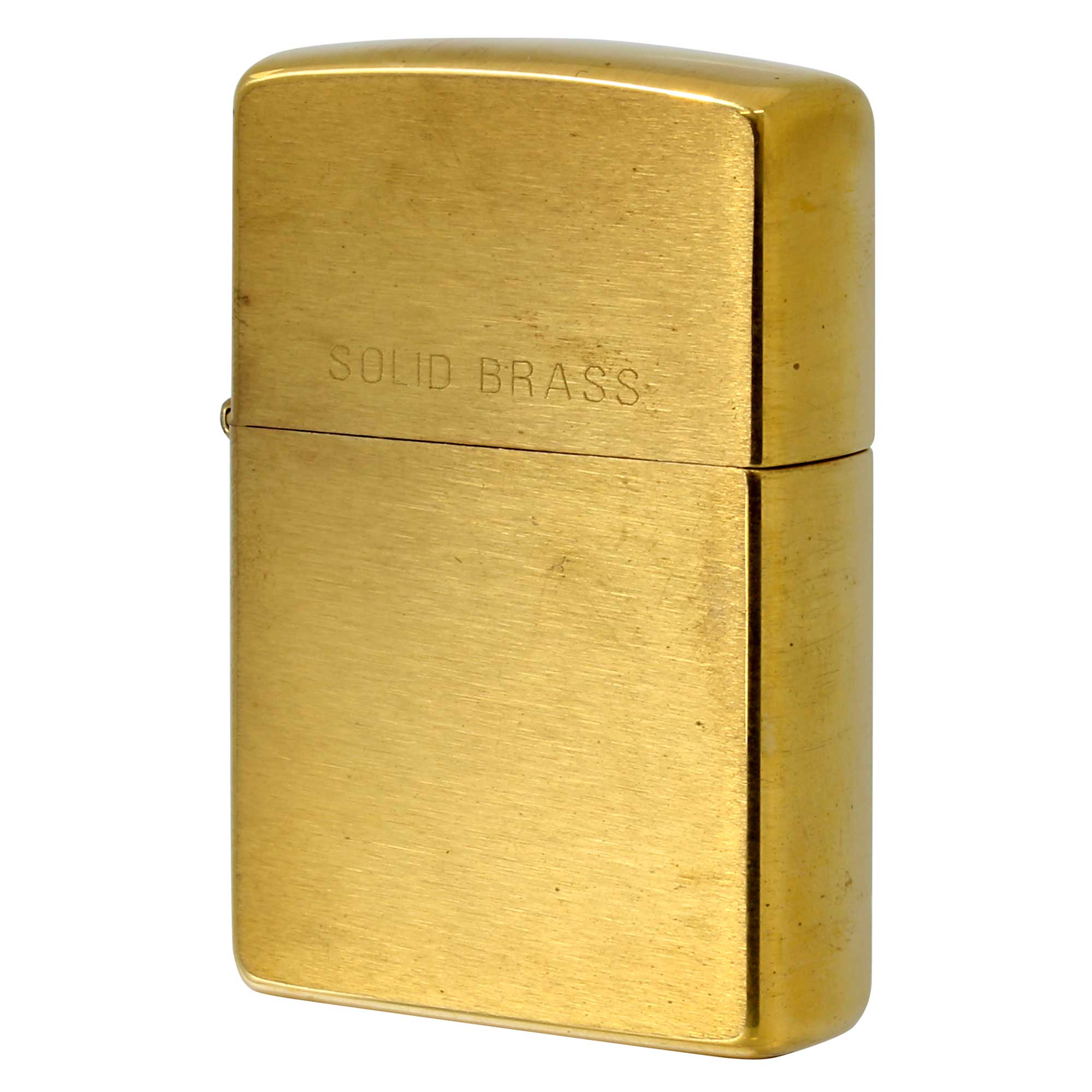 絶版/ヴィンテージ Zippo ジッポー 中古 2001年製造 No.204 SOLID BRASS ドソリッドブラス  [A]使用感少なく状態が良い