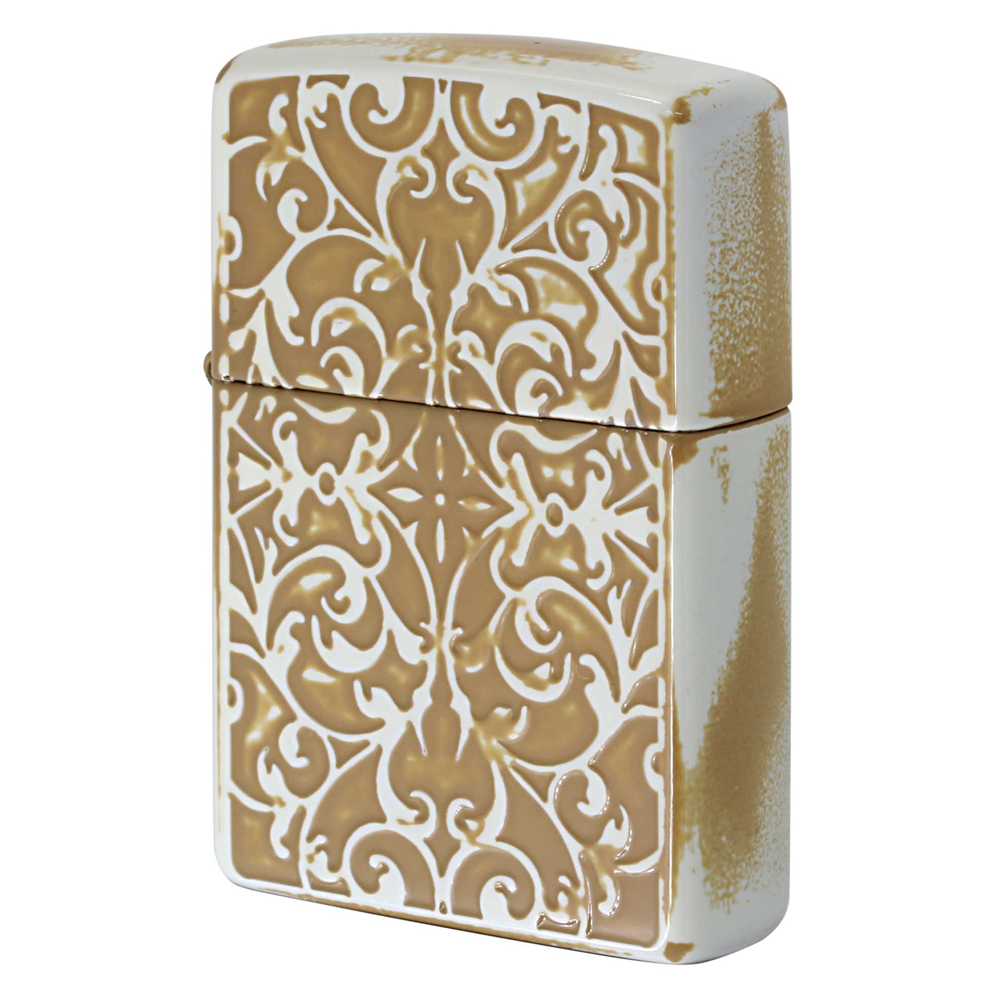 絶版/ヴィンテージ Zippo ジッポー 中古 2006年製造 アラベスク模様 ビンテージ風 両面加工  [S]ほぼ新品同様