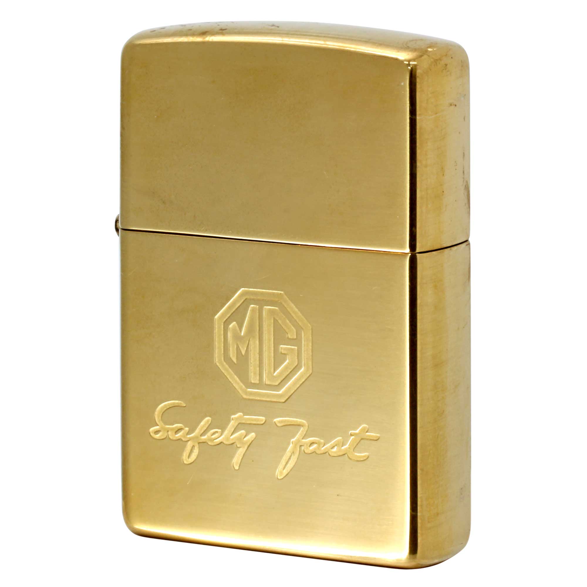 絶版/ヴィンテージ Zippo ジッポー 中古 1998年製造 MG モーリス・ガレージ ブラス  [S]ほぼ新品同様
