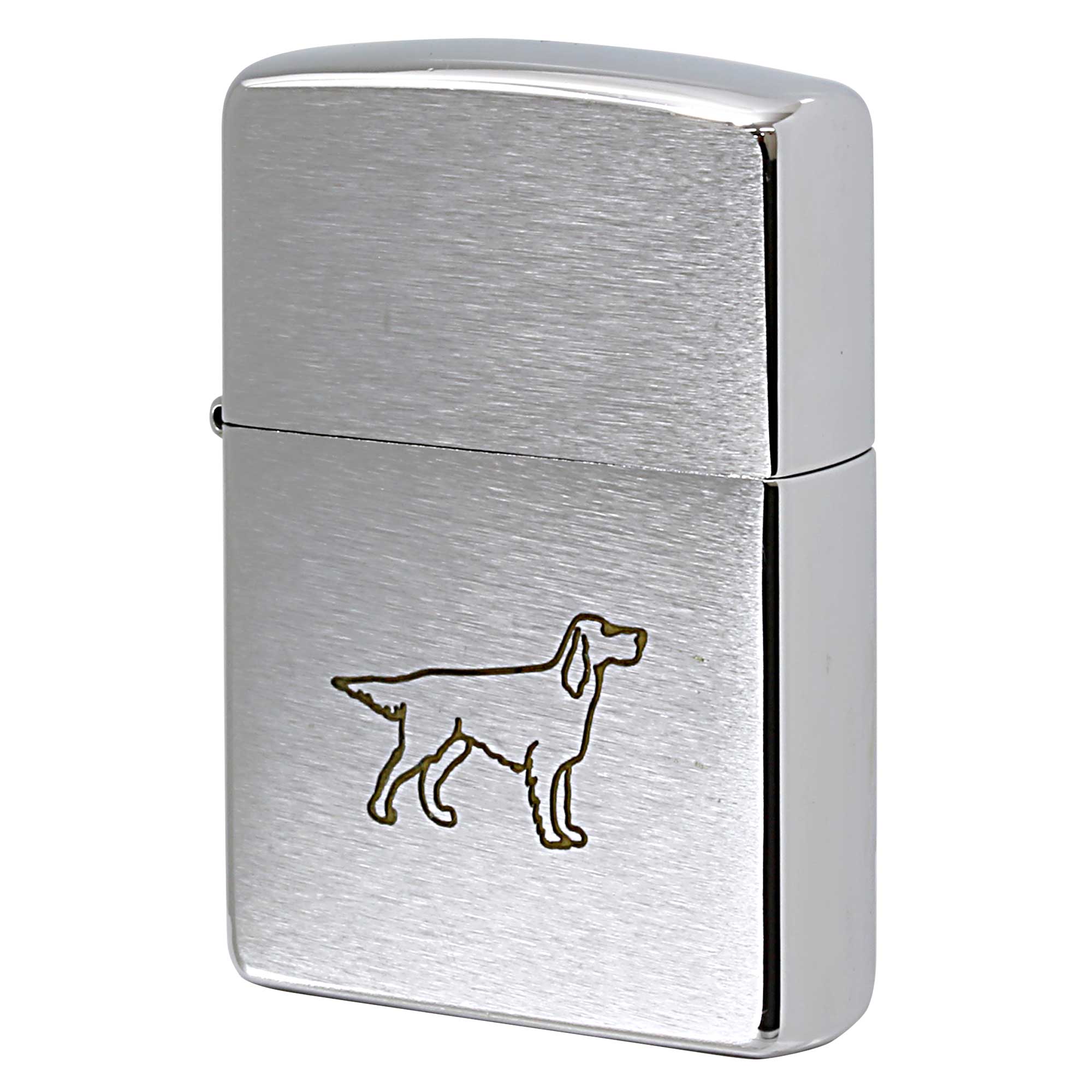絶版/ヴィンテージ Zippo ジッポー 中古 1999年製造 犬 DOG ブラッシュドクローム  [B]使用感ありやや傷汚れあり