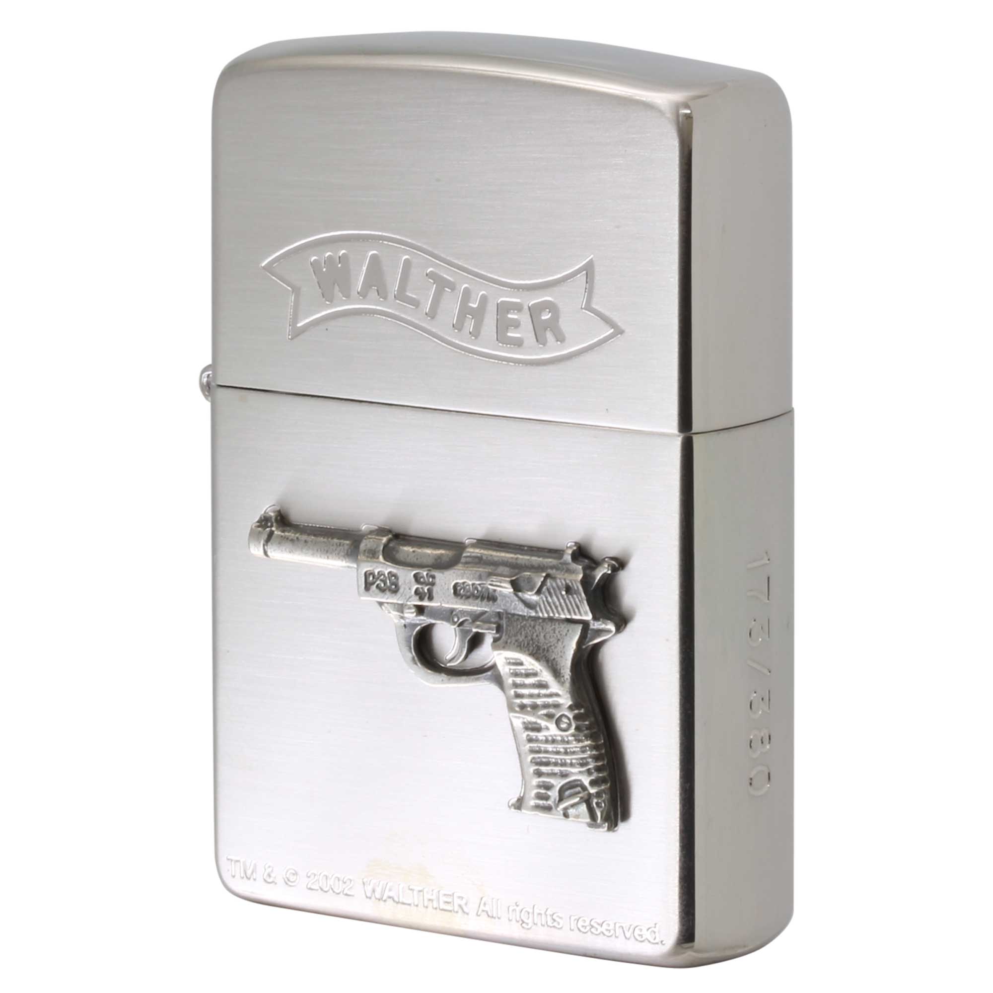 絶版/ヴィンテージ Zippo ジッポー 中古 2003年製造 WALTHER P38 拳銃 ワルサー 380個限定品ケース付き No.173  [N]未使用・新品