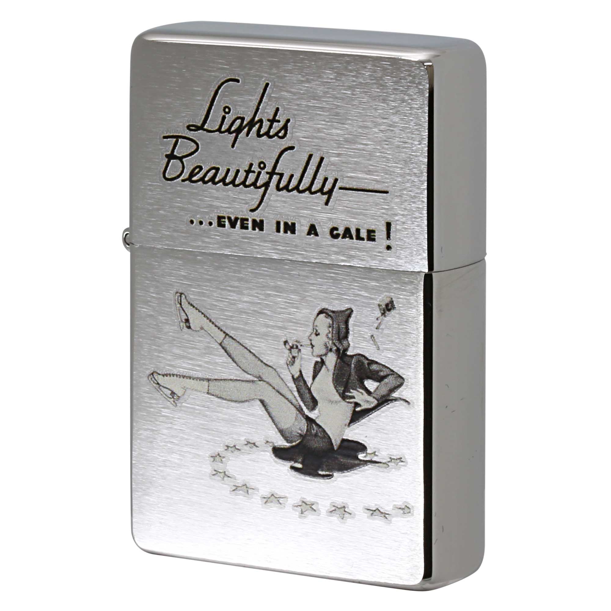 絶版/ヴィンテージ Zippo ジッポー 中古 2013年製造 1937レプリカ 28537 Skater Girl2 フラットトップビンテージ オールドポスターデザイン  [N]未使用・新品