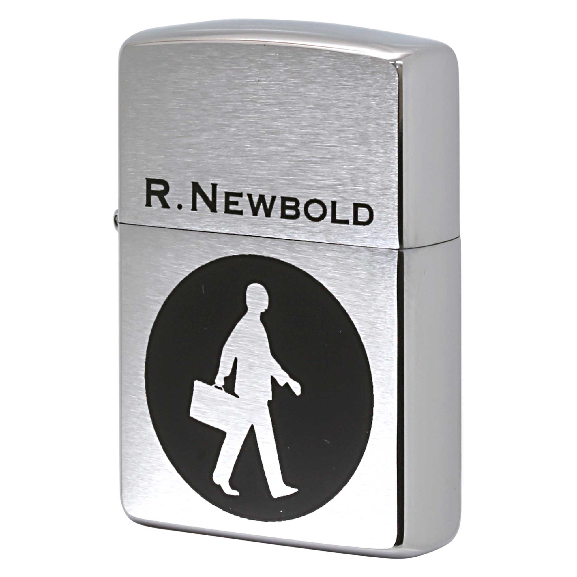 絶版/ヴィンテージ Zippo ジッポー 中古 1998年製造 ZIPPO R.Newbold アールニューボールド ロゴ 人 ビジネスマン  [S]ほぼ新品同様