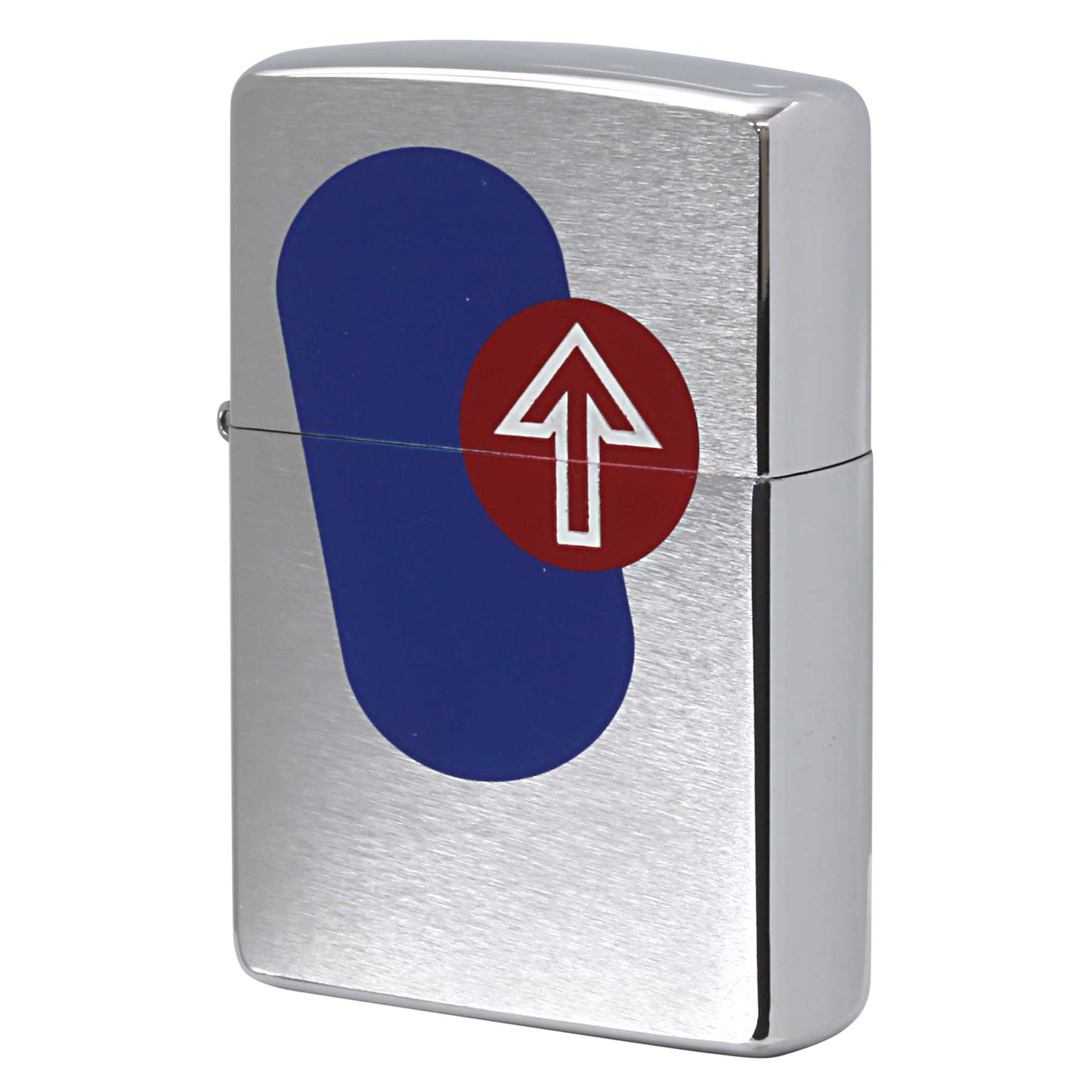 絶版/ヴィンテージ Zippo ジッポー 中古 2000年製造 ZIPPO R.Newbold アールニューボールド ロゴ 矢印 青赤  [S]ほぼ新品同様