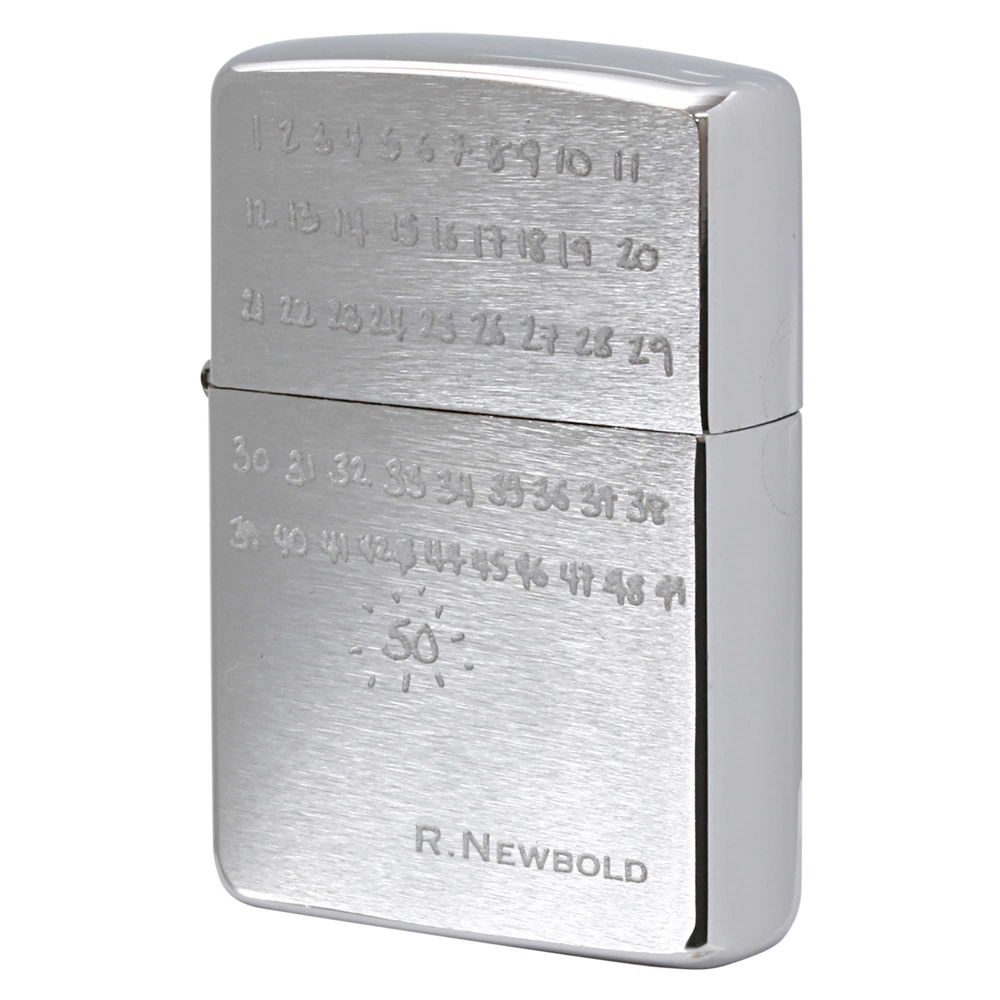 絶版/ヴィンテージ Zippo ジッポー 中古 1996年製造 ZIPPO R.Newbold アールニューボールド 数字 Number １・・50  [S]ほぼ新品同様