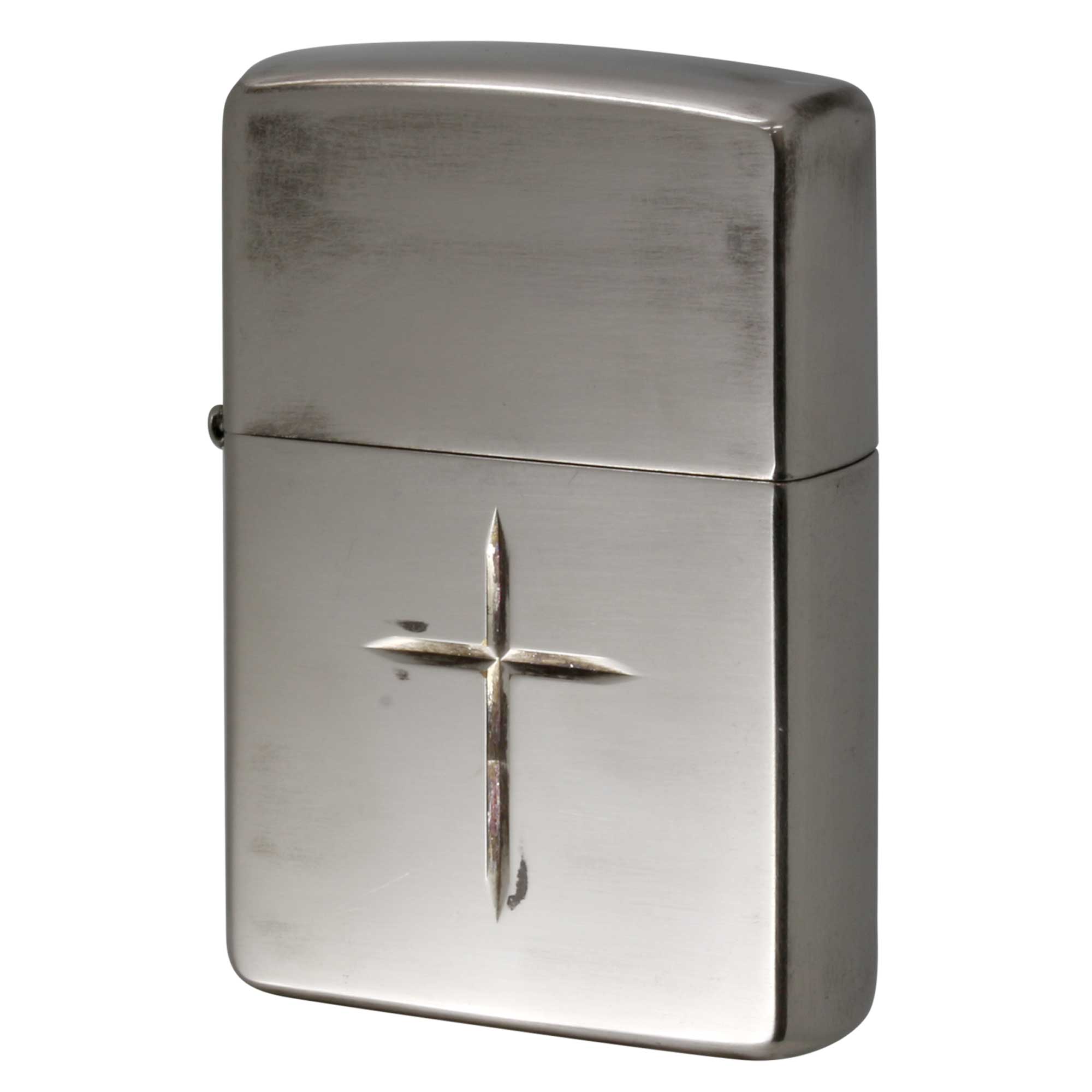絶版/ヴィンテージ Zippo ジッポー 中古 2001年製造 Bright Cross ブライトクロス ZBC2-NS  [B]使用感ありやや傷汚れあり