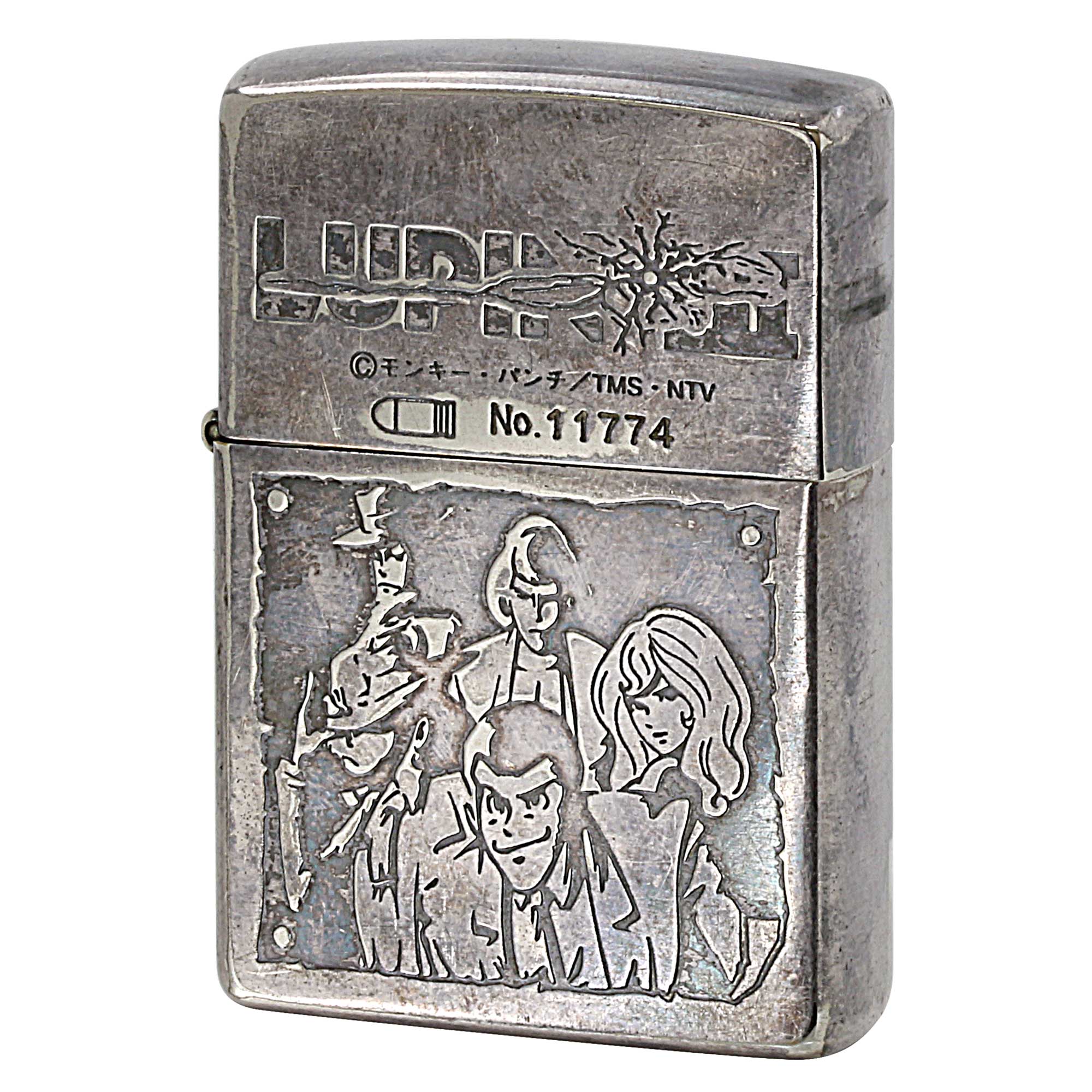 絶版/ヴィンテージ Zippo ジッポー 中古 2000年製造 ルパン三世 オールキャスト 銀古美仕上げ シリアルナンバーNo.11774  [C]使用感あり傷汚れあり