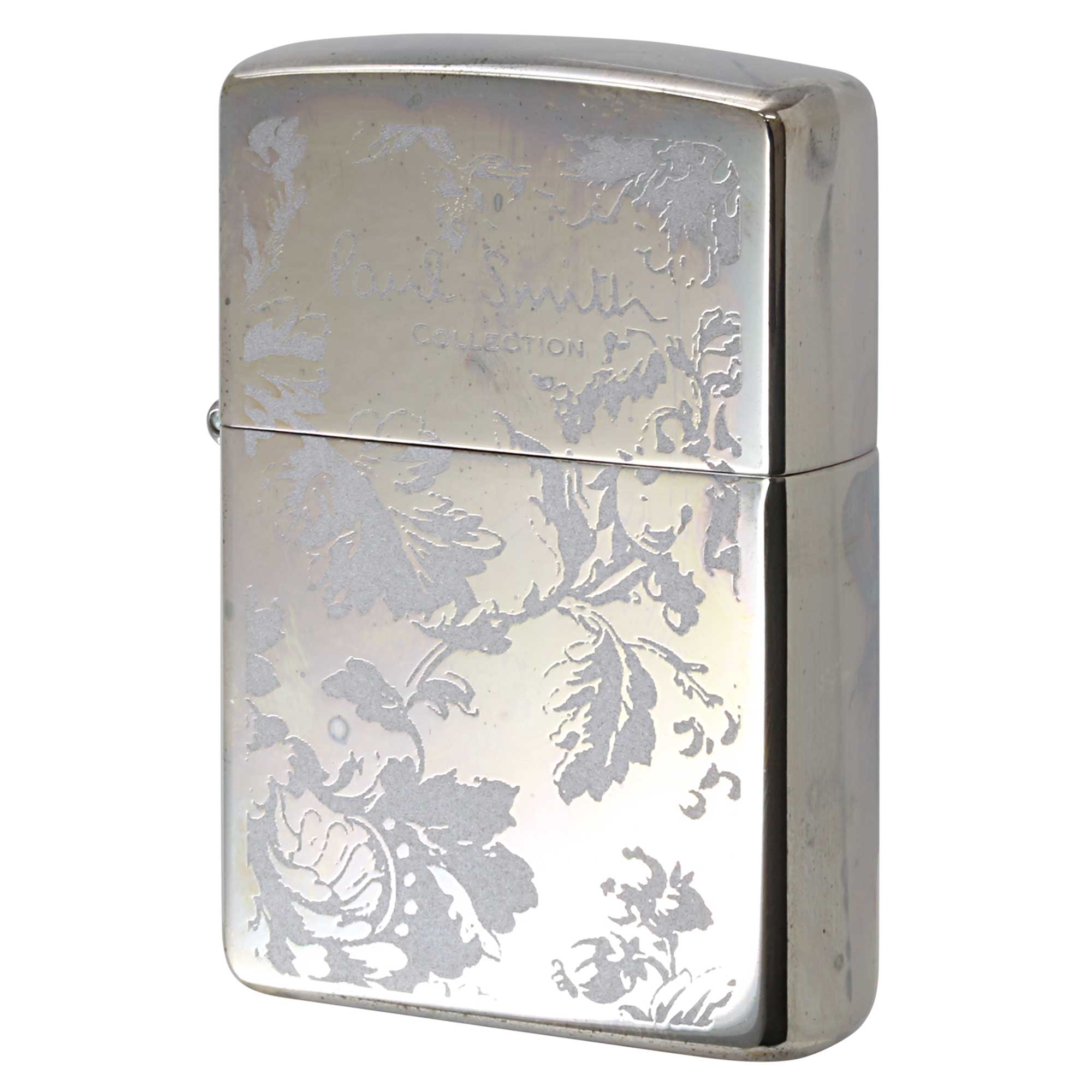 絶版/ヴィンテージ Zippo ジッポー 中古 2001年製造 ZIPPO Paul Smith Collection ポール・スミス コレクション フローラル PGメッキ  [B]使用感ありやや傷汚れあり
