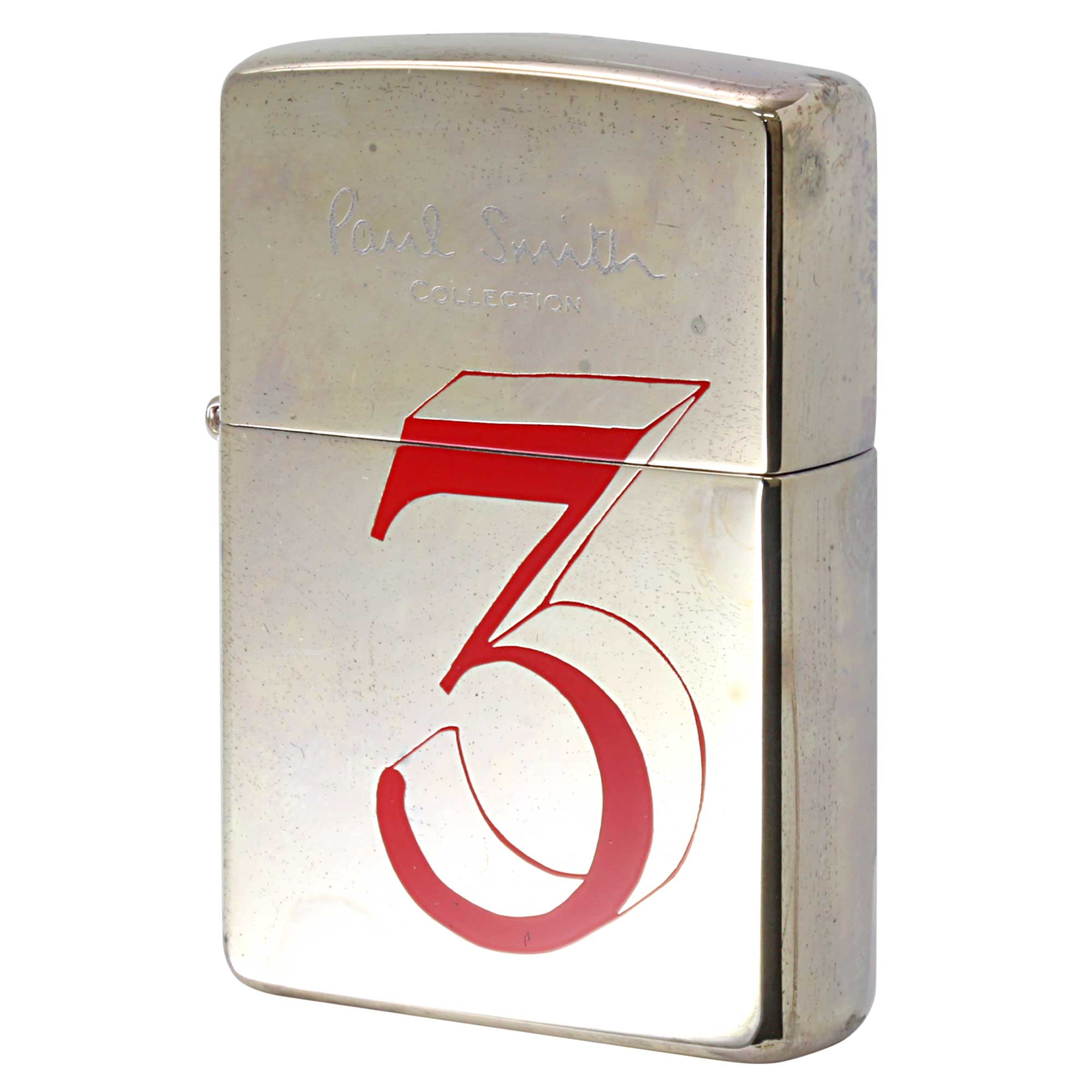 絶版/ヴィンテージ Zippo ジッポー 中古 2002年製造 ZIPPO Paul Smith Collection ポール・スミス コレクション 3 PGメッキ  [B]使用感ありやや傷汚れあり