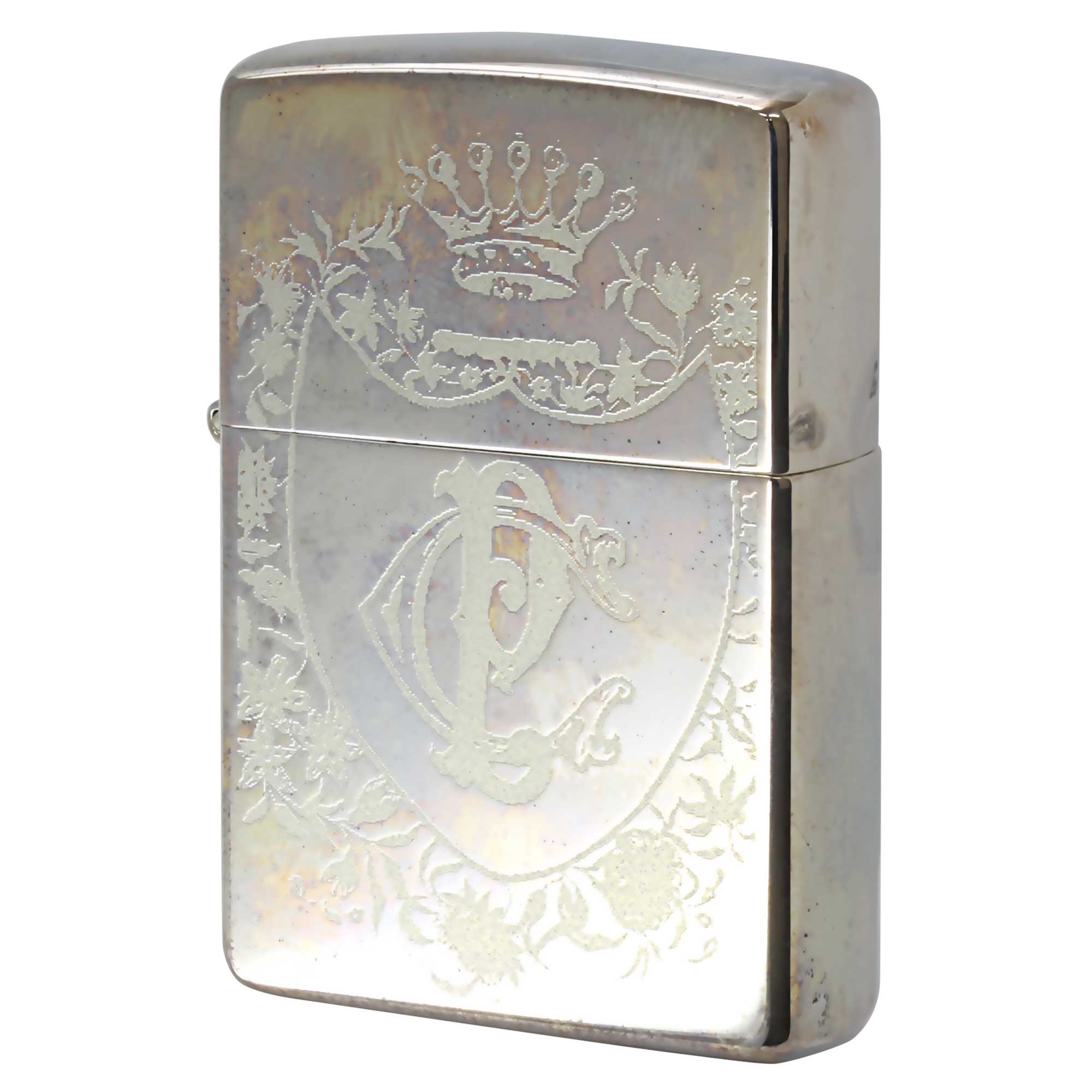 絶版/ヴィンテージ Zippo ジッポー 中古 2001年製造 ZIPPO Paul Smith Collection ポール・スミス コレクション PSロゴ 紋章 フローラル  [B]使用感ありやや傷汚れあり