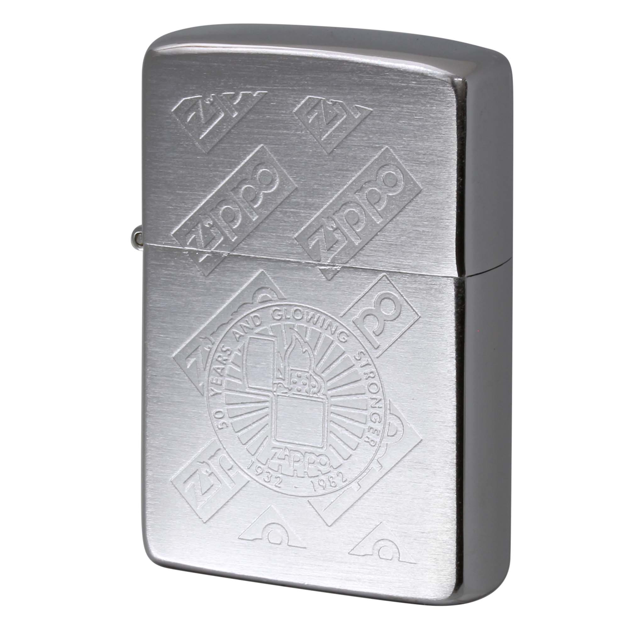 絶版/ヴィンテージ Zippo ジッポー 中古 1982年製造 50 YEARS AND GLOWING STRONGER 50周年ロゴデザイン  [A]使用感少なく状態が良い