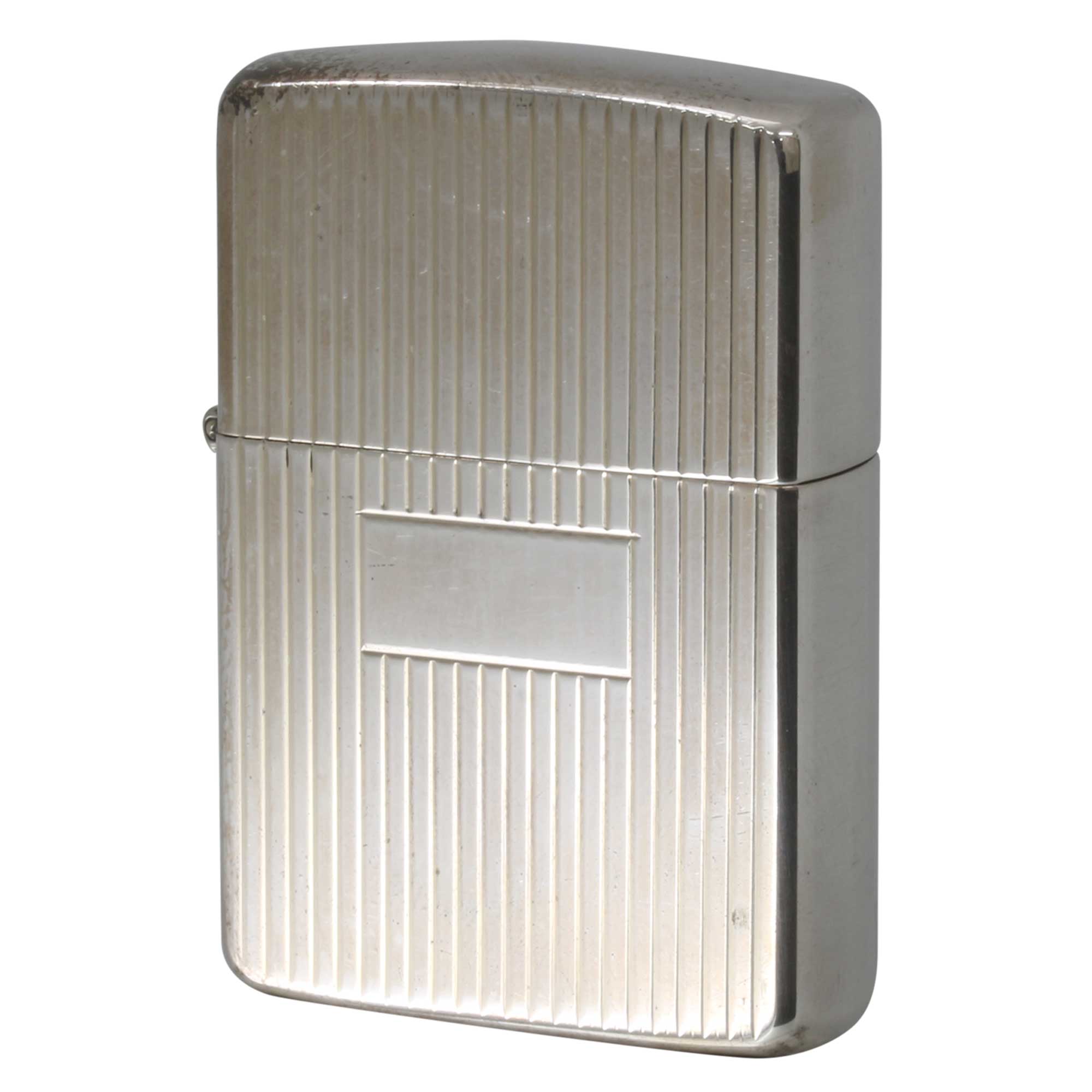 絶版/ヴィンテージ Zippo ジッポー 中古 1980年代製造 Engine Turned #17 純銀 スターリングシルバー  [B]使用感ありやや傷汚れあり