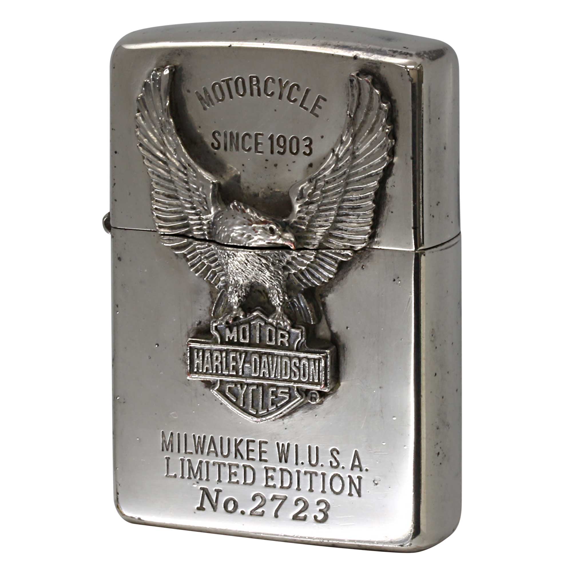 絶版/ヴィンテージ Zippo ジッポー 中古 1994年製造 限定 ハーレー・ダビッドソン Harley-Davidson MILWAUKEE WI USA LIMITE EDITION No.2723  [C]使用感あり傷汚れあり