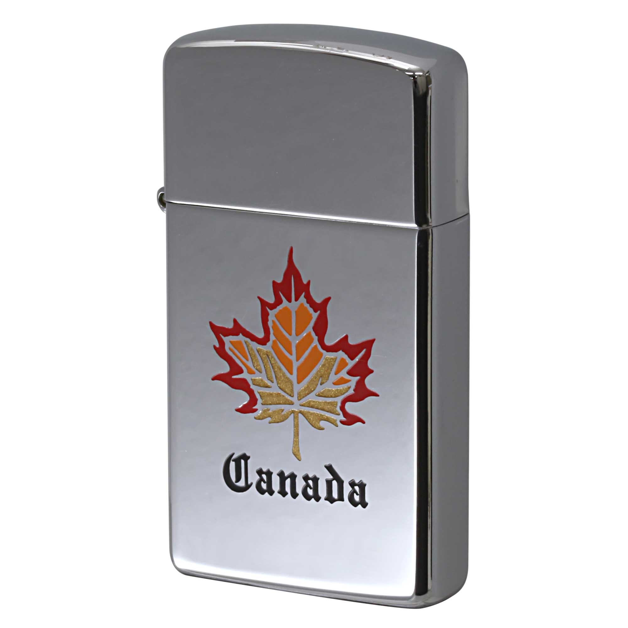 絶版/ヴィンテージ Zippo ジッポー 中古 2002年製造 カナダ メープルリーフ Canada Maple Leaf スリム  [B]使用感ありやや傷汚れあり