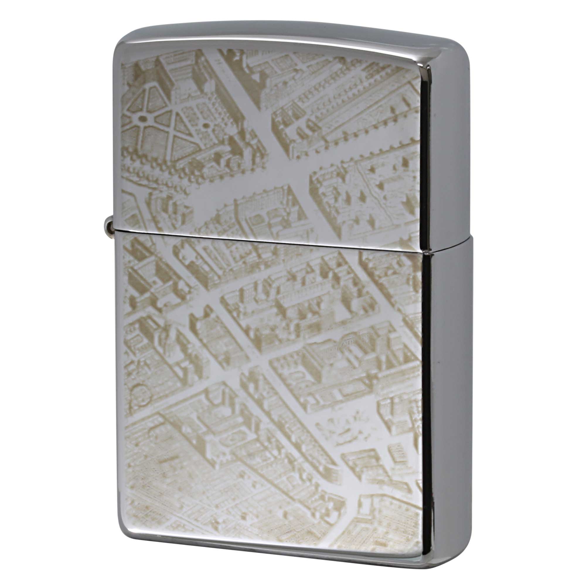 絶版/ヴィンテージ Zippo ジッポー 中古 2004年製造 ZIPPO LANVIN en Bleu ランバン オン ブルー 地図  [S]ほぼ新品同様