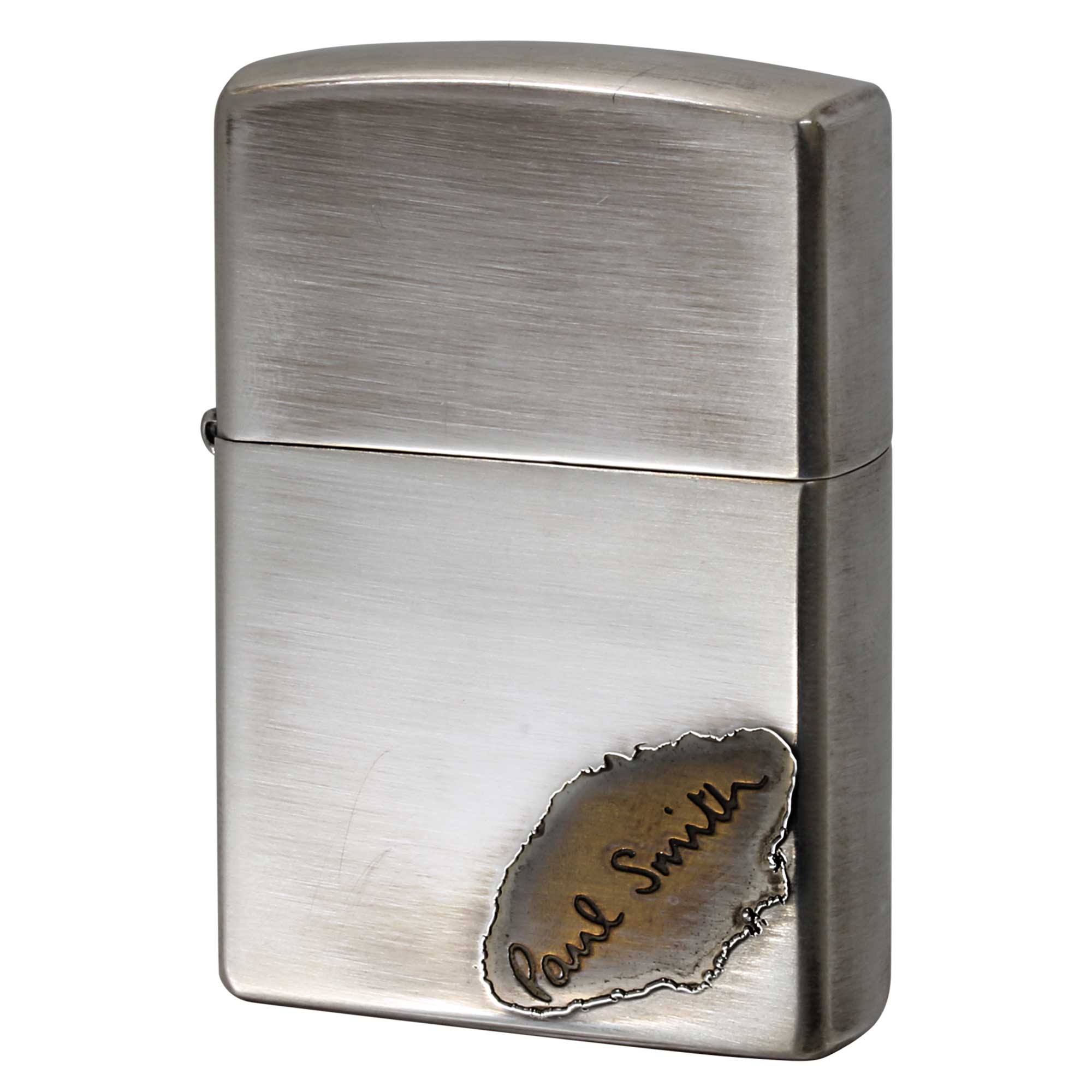 絶版/ヴィンテージ Zippo ジッポー 中古 2008年製造 ZIPPO Paul Smith ポール・スミス ロゴ 銀メッキ エッチング 古美  [S]ほぼ新品同様