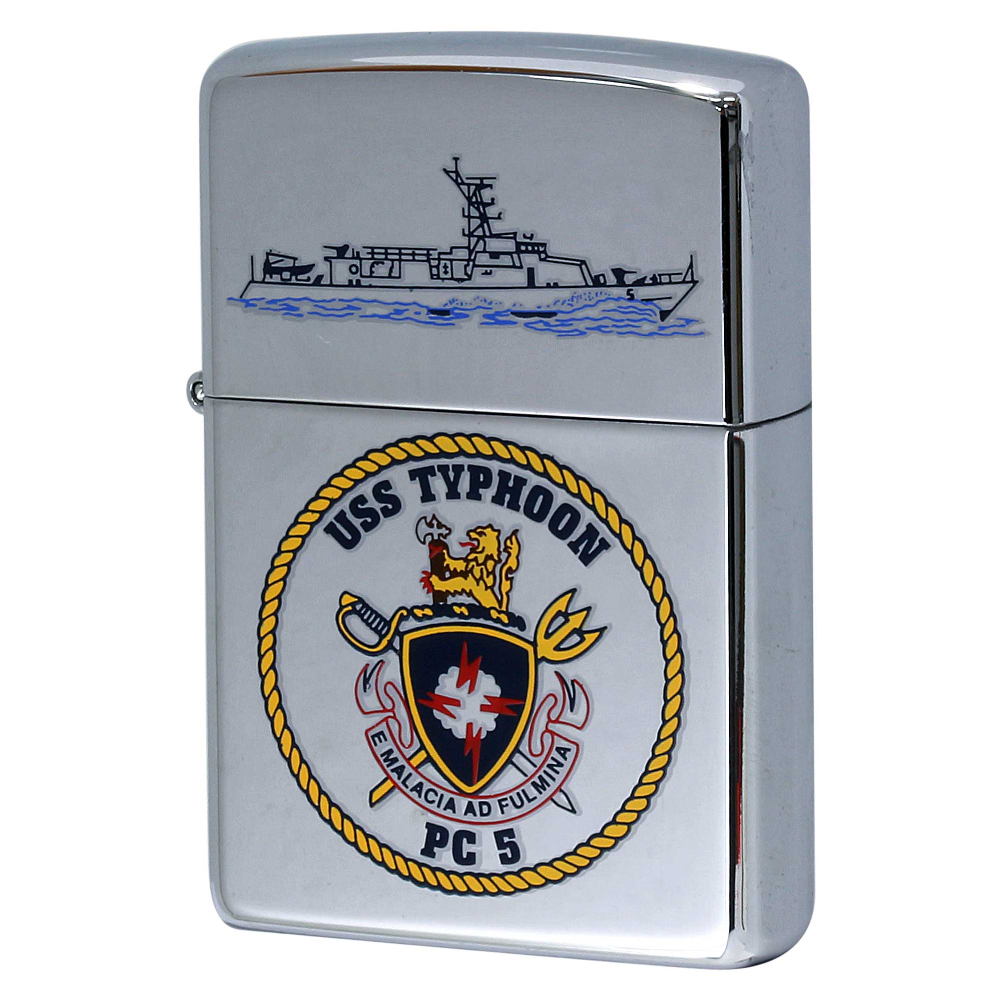 絶版/ヴィンテージ Zippo ジッポー 中古 2001年製造 USS Typhoon PC-5 アメリカ海軍 哨戒艦  [S]ほぼ新品同様