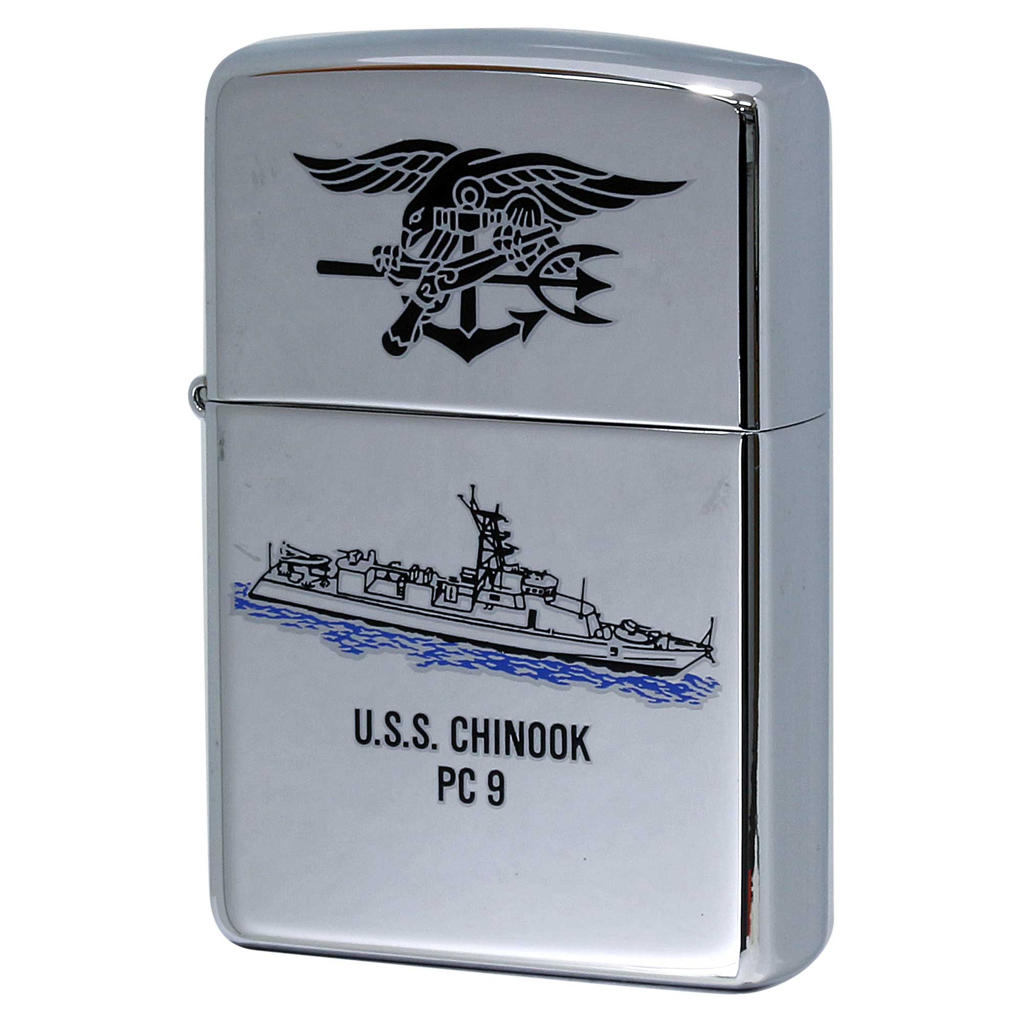 絶版/ヴィンテージ Zippo ジッポー 中古 2002年製造 USS Chinook PC-9 アメリカ海軍 哨戒艦  [S]ほぼ新品同様