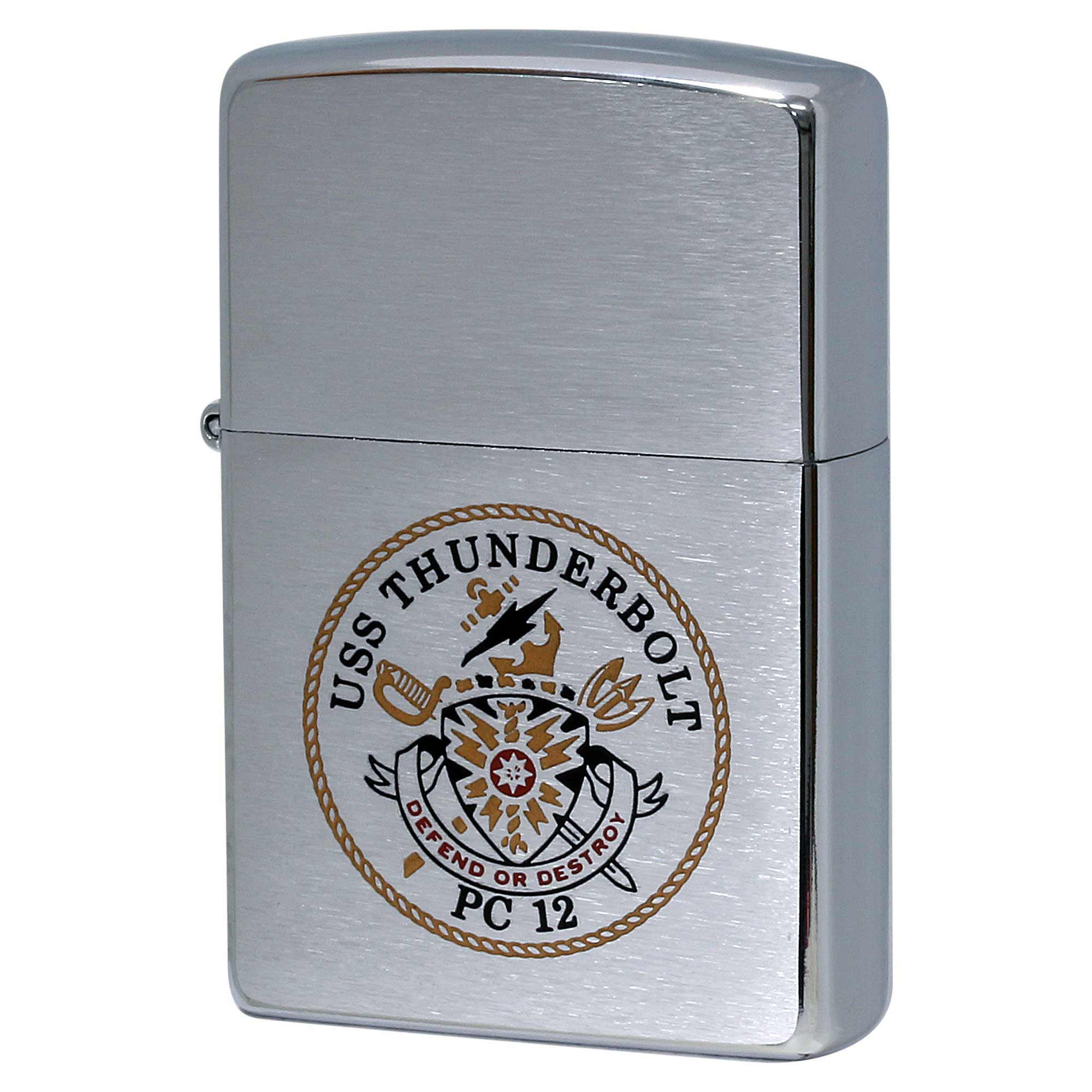 絶版/ヴィンテージ Zippo ジッポー 中古 2003年製造 USS Thunderbolt PC-12 アメリカ海軍 巡視艇  [S]ほぼ新品同様