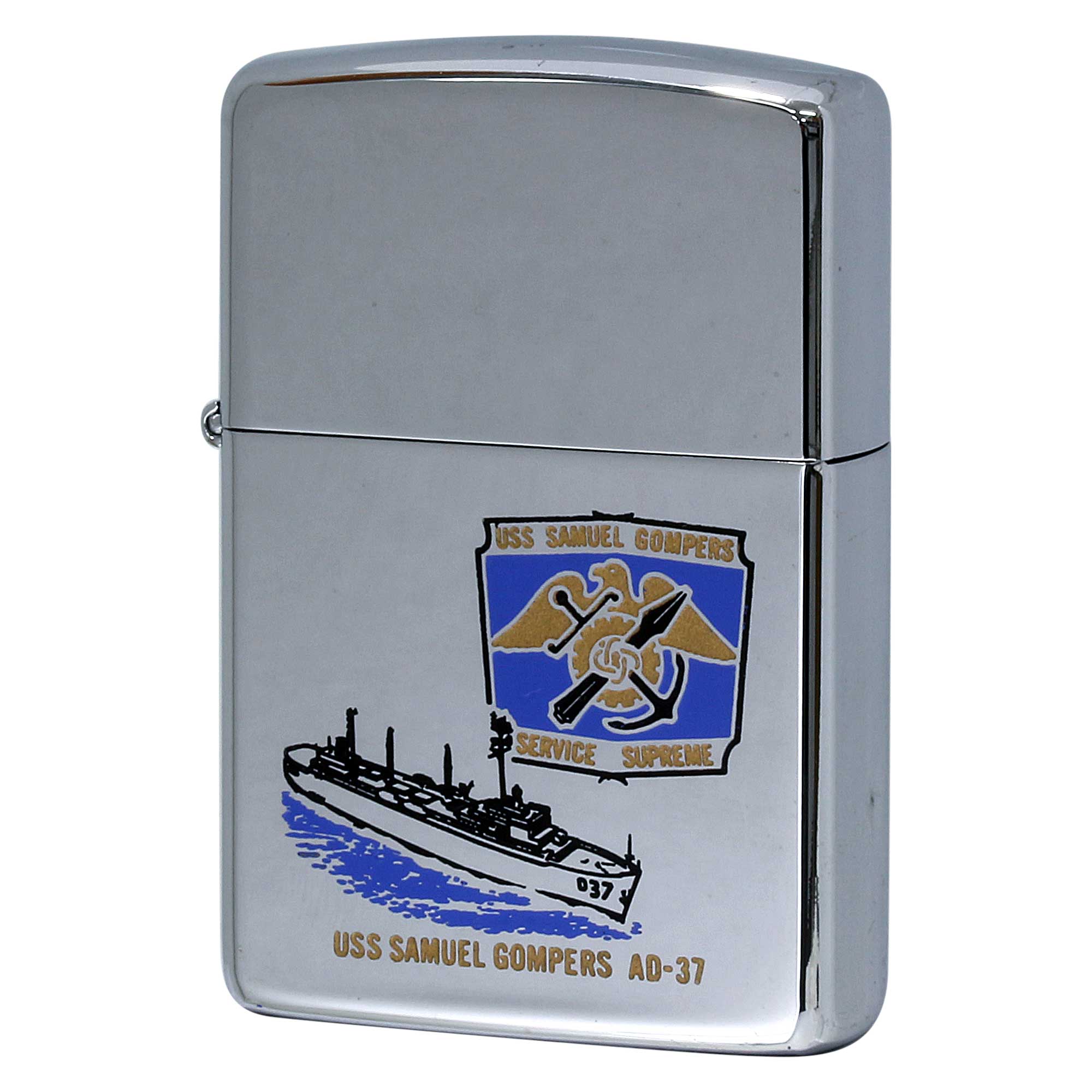 絶版/ヴィンテージ Zippo ジッポー 中古 1994年製造 USS Samuel Gompers AD-37 アメリカ海軍 駆逐艦母艦  [S]ほぼ新品同様