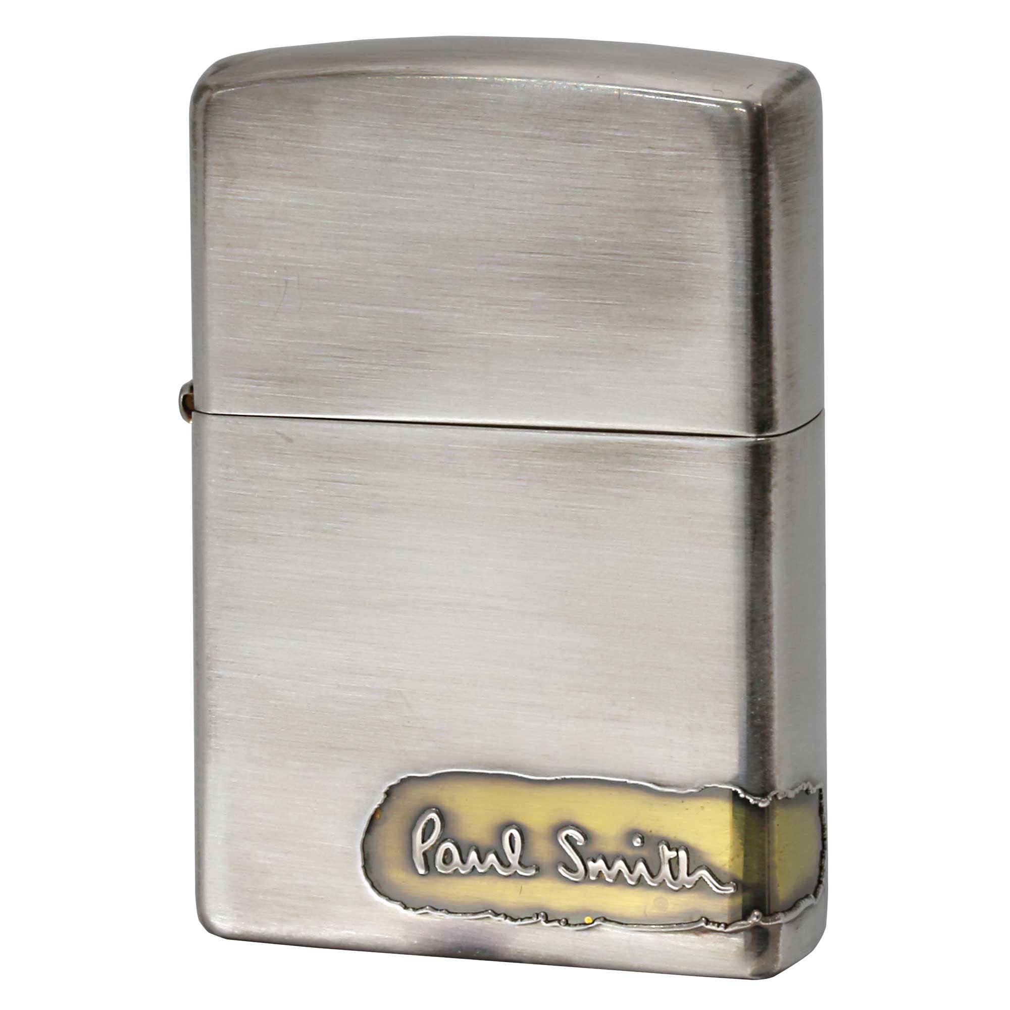 絶版/ヴィンテージ Zippo ジッポー 中古 2008年製造 ZIPPO Paul Smith Damage FRAME LOGO 右下 2面 エッチング 銀メッキ いぶし仕上げ  [N]未使用・新品