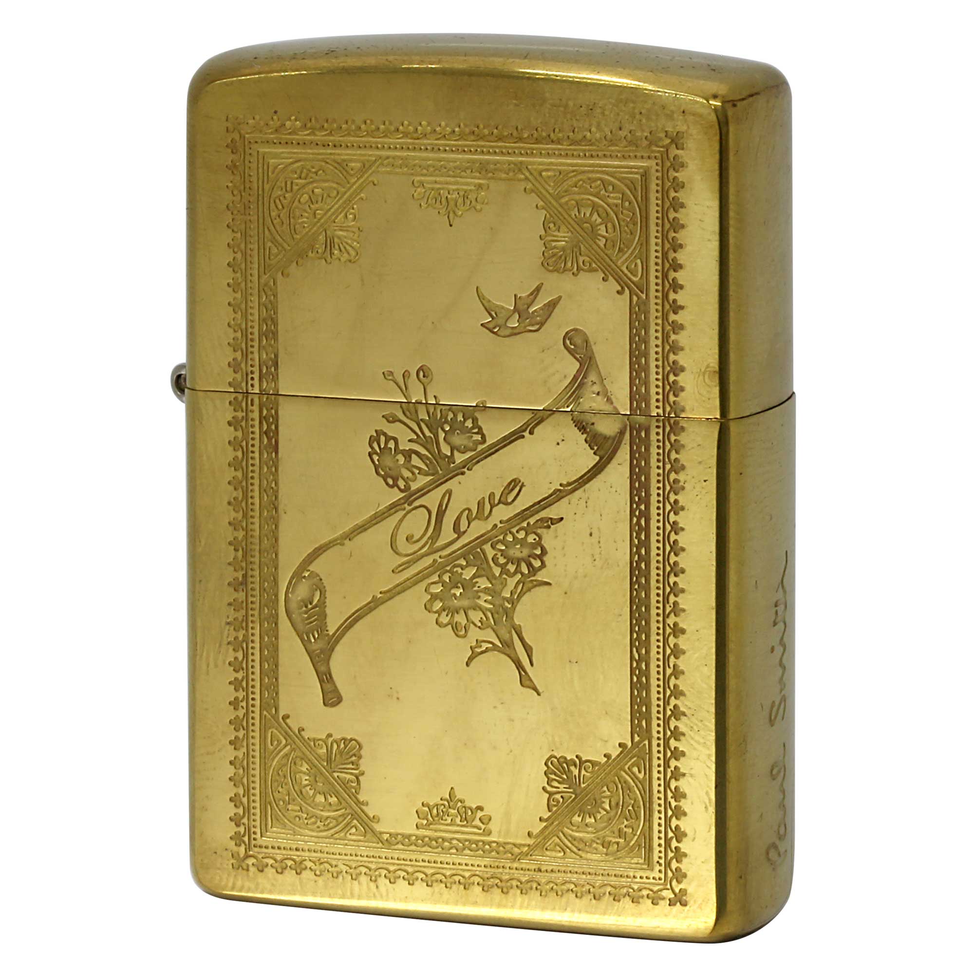 絶版/ヴィンテージ Zippo ジッポー 中古 2006年製造 ZIPPO Paul Smith 飾り枠 Love  [A]使用感少なく状態が良い