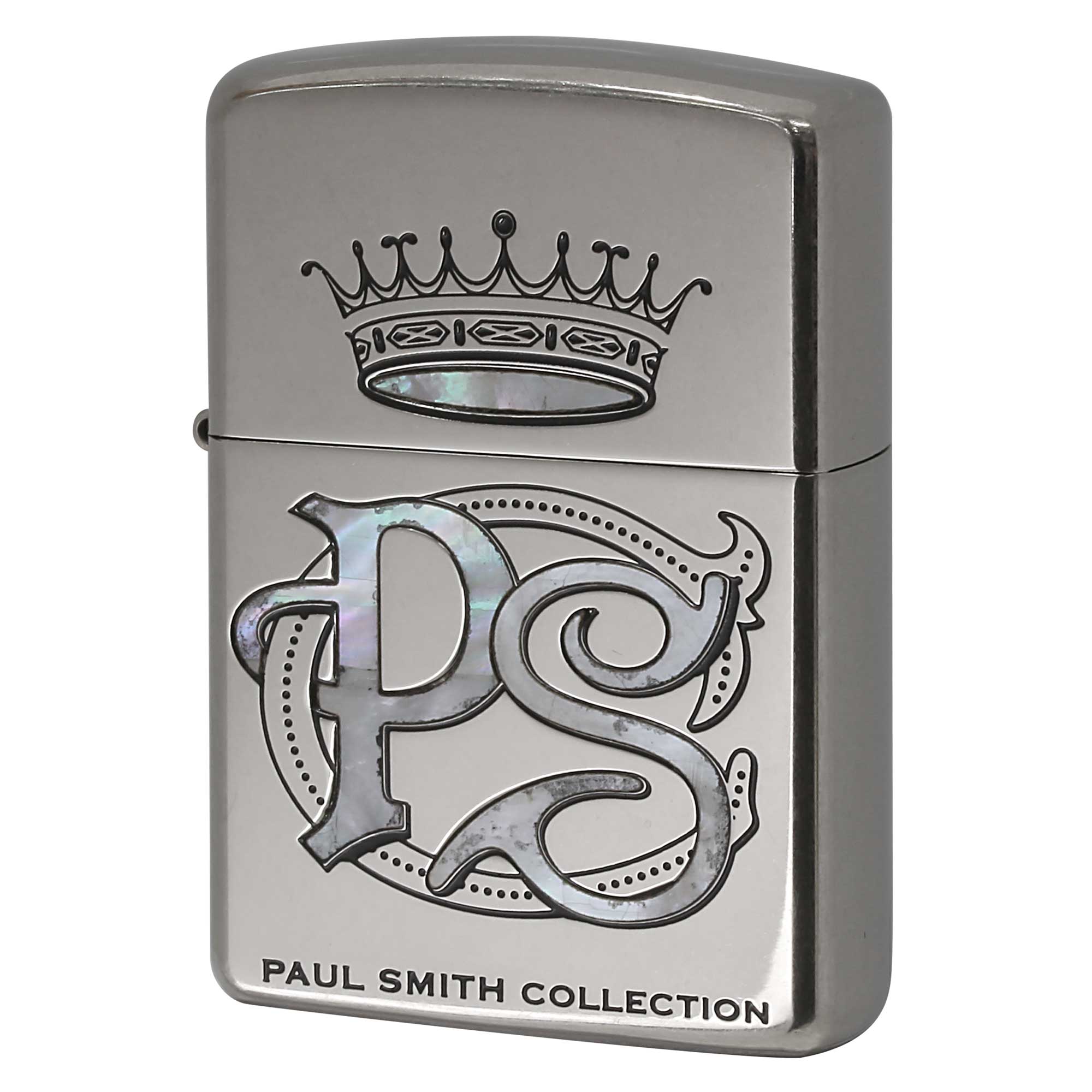 絶版/ヴィンテージ Zippo ジッポー 中古 2005年製造 ZIPPO Paul Smith Collection ARMOR Crown アーマー ロゴ王冠 シェルホワイト  [S]ほぼ新品同様